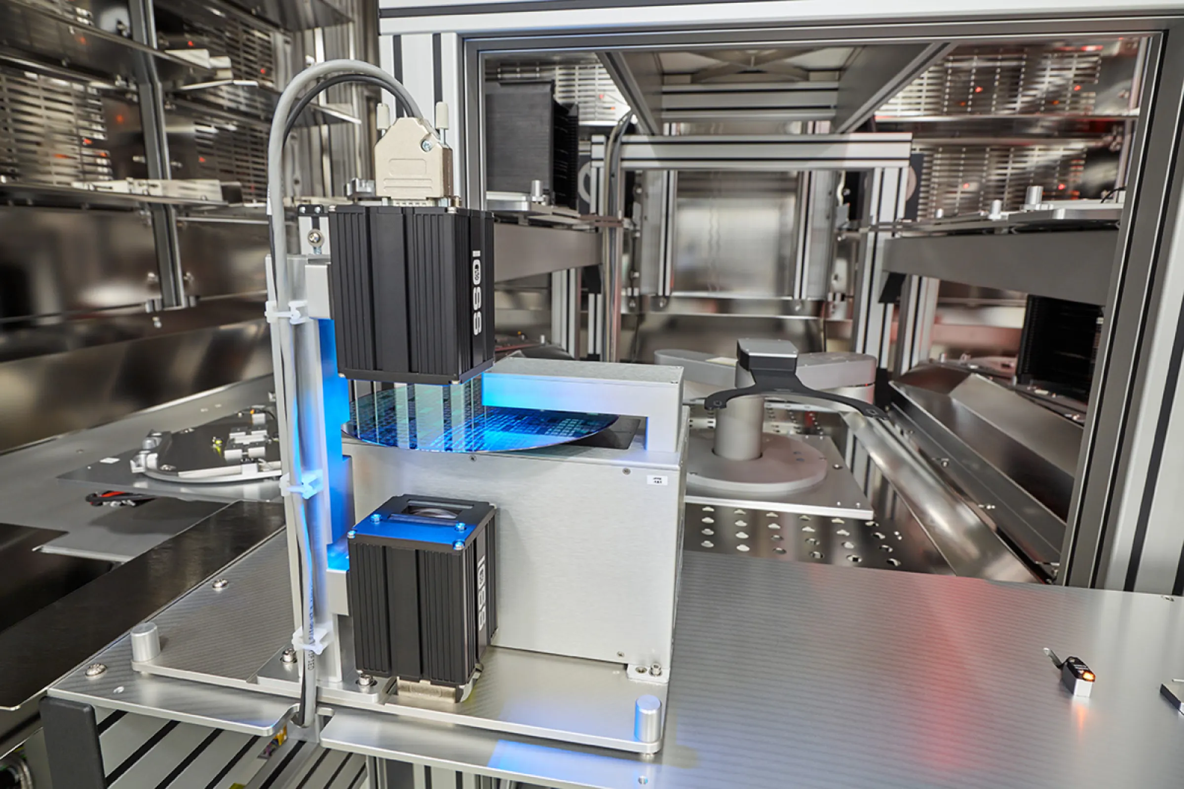 The optional prealigner including wafer ID reader enhances material tracking cabability.