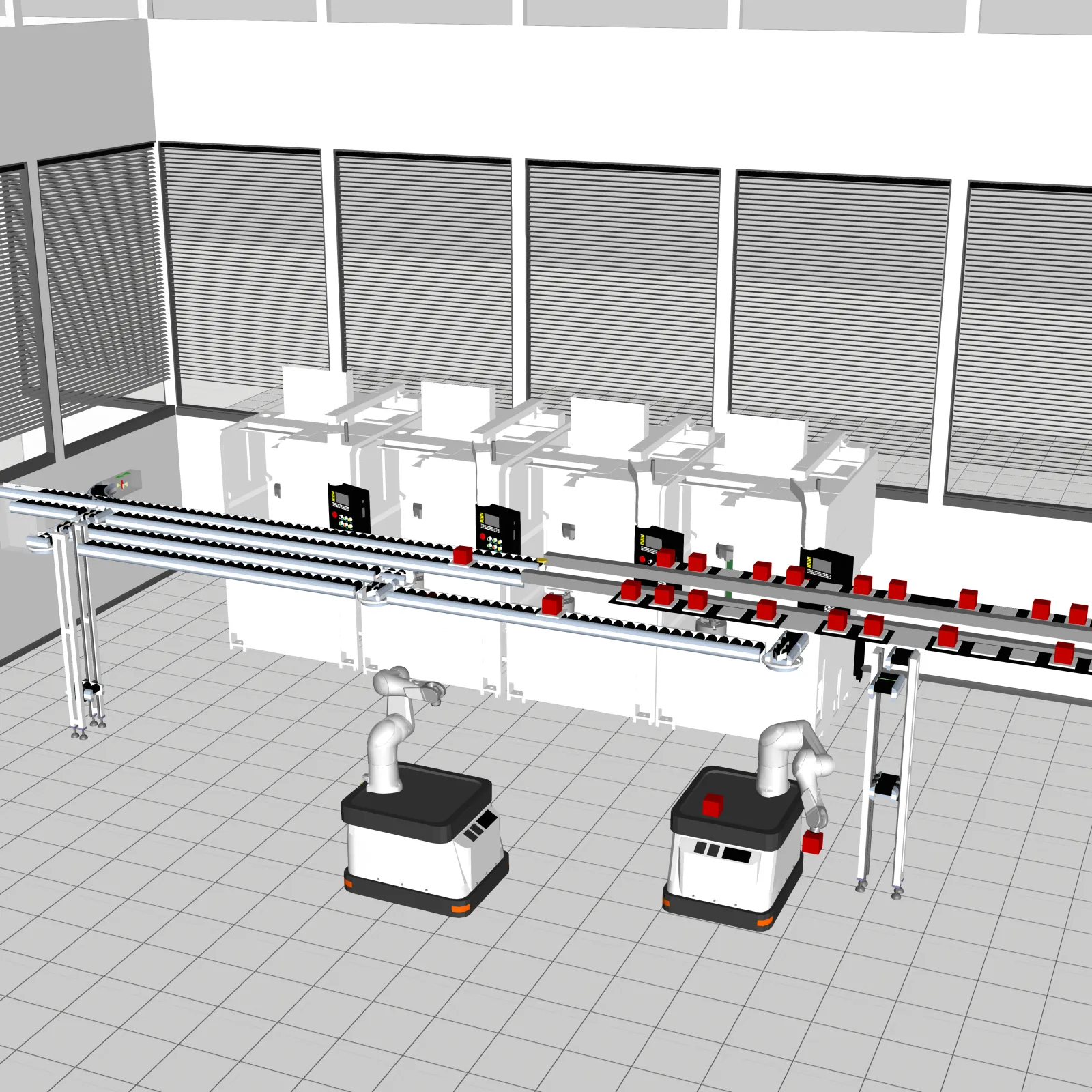 Modeling, visualization, and analysis of handling, transportation, and storage processes in a semiconductor fab