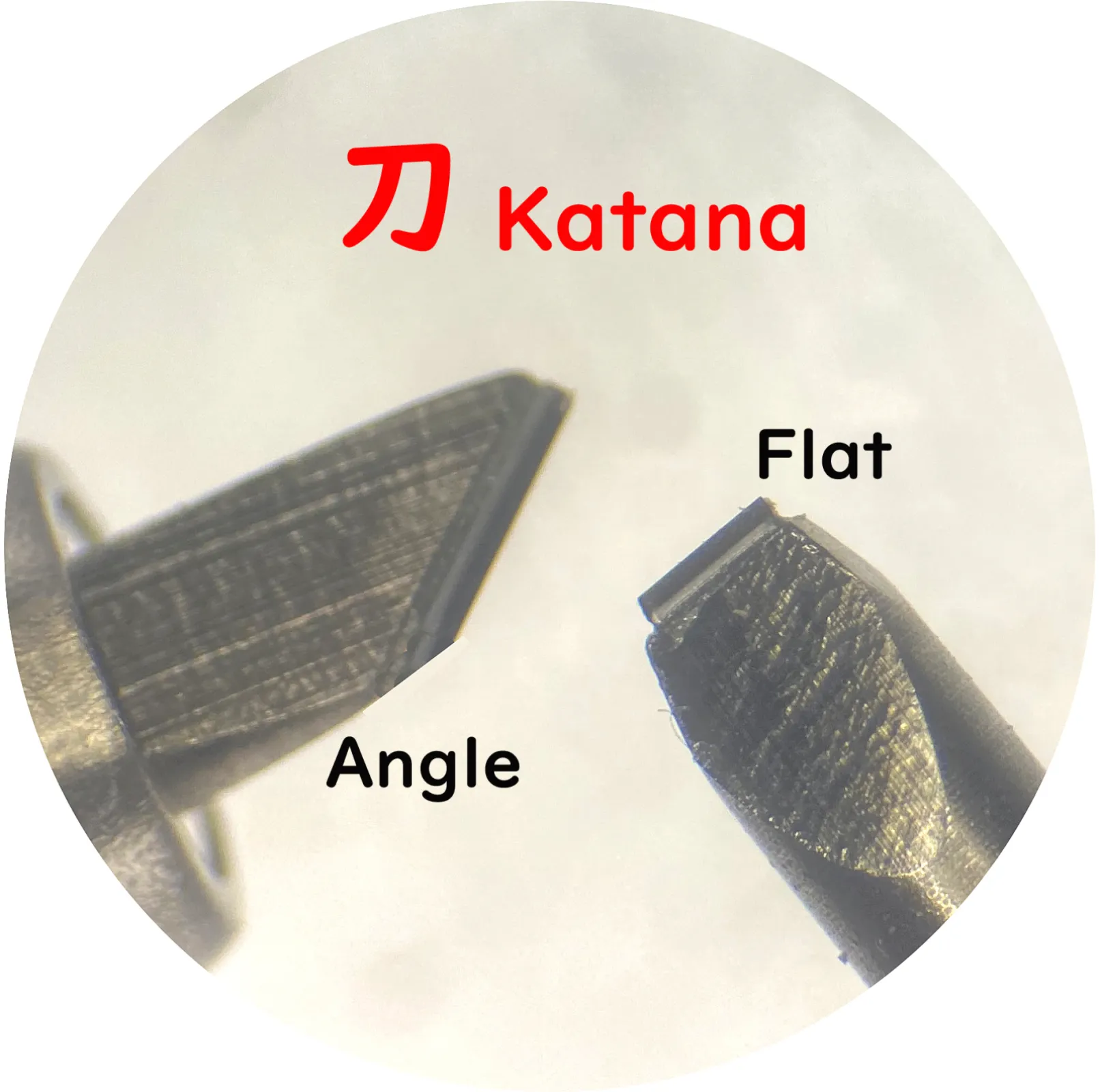 The Katana Diamond Knife available with an angled diamond blade and a flat diamond blade
