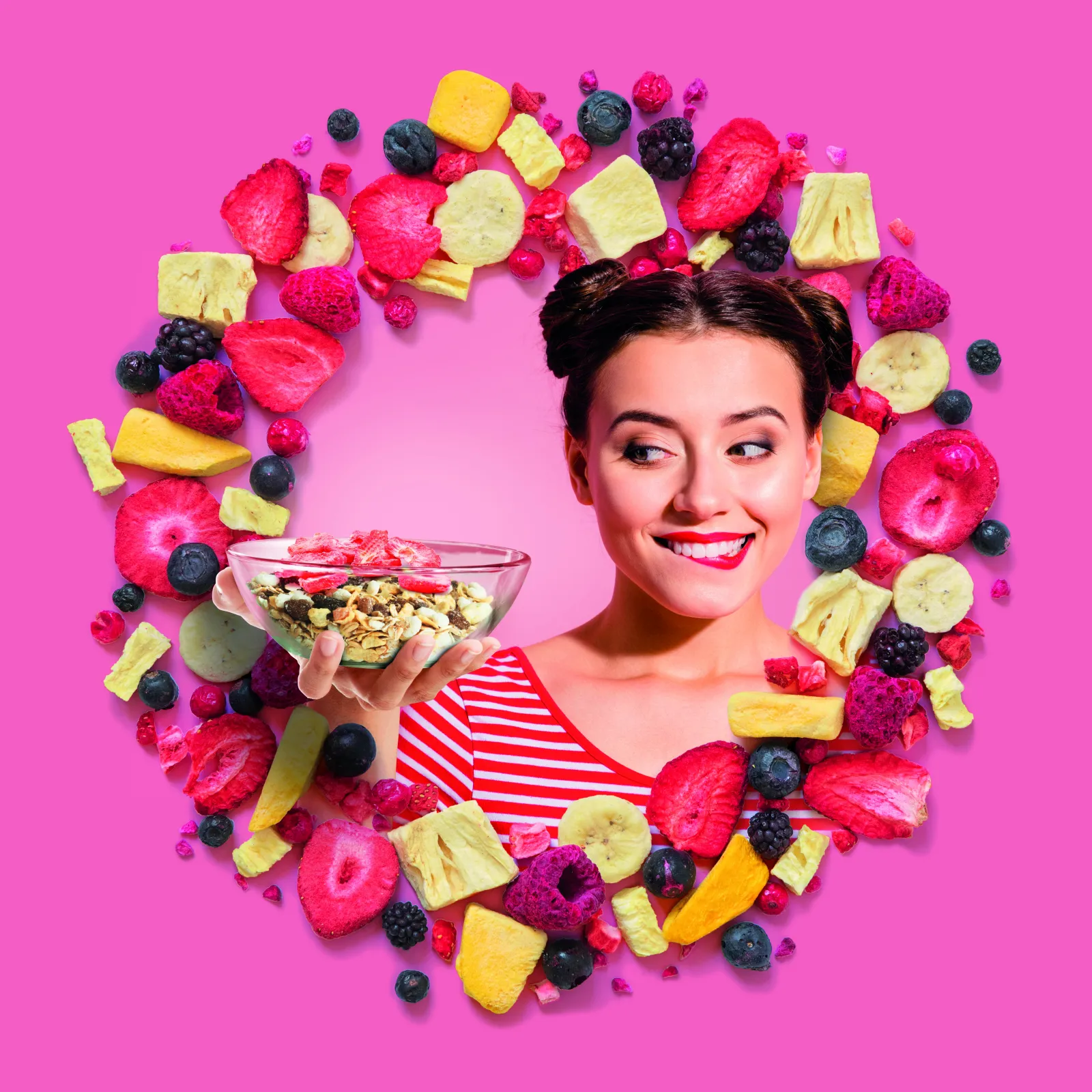 Freeze-dried Fruits: Strawberry, Raspberry, Blueberry, Pineapple, Mango, Kiwi, ....