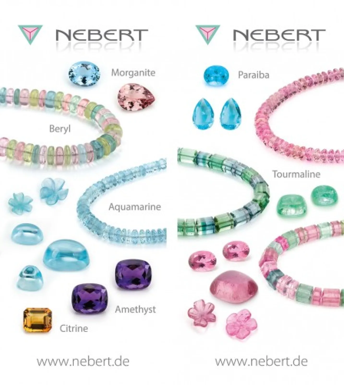 Beryl, Morganite, Aquamiarne, Citirne, Amethyst, Paraiba Tourmaline