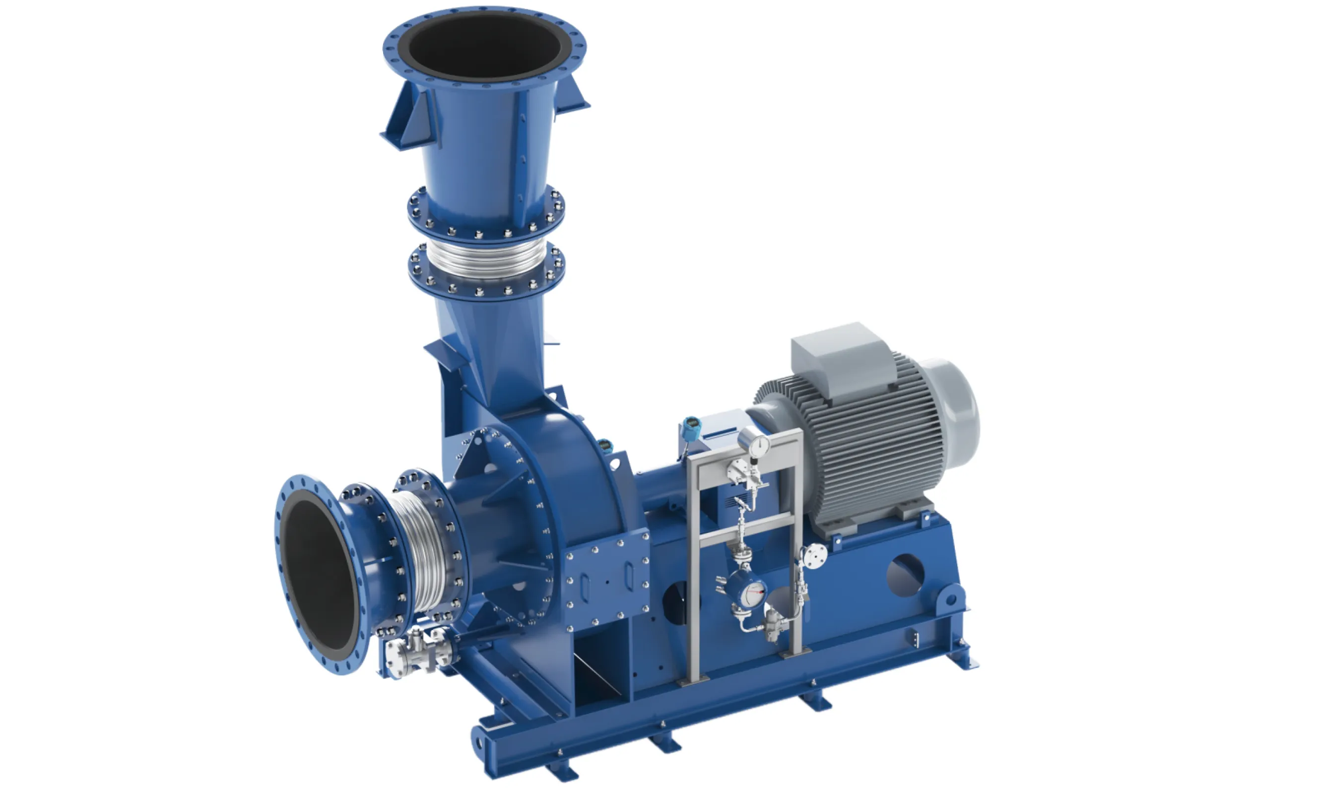 As chemical compounds from the group of aromatic isocyanates, methylene diphenyl diisocyanates are normally mixtures of several constitutional isomers. They differ in terms of the positions of the isocyanate groups. MDI is one of the most commonly produced isocyanates worldwide and is a key raw material for the production of polyurethane, polyamide and flexible foam, insulating foam, and adhesives. FIMA supplies single-stage radial blowers for the production of MDI. Products include containment, air extraction, and exhaust gas fans. The machines are manufactured from high-grade materials and realized in sophisticated designs.
