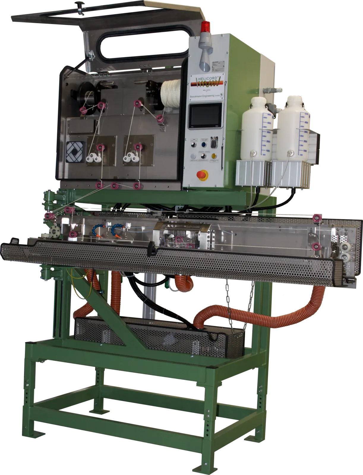 HELICORD® NB57 with traversing process zone, two pump systems and heating for welding wire finishing