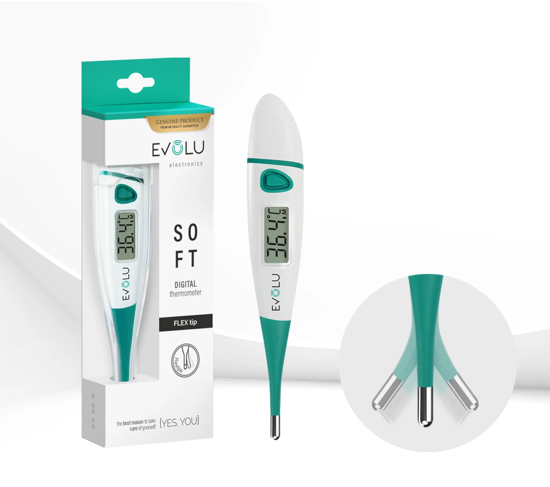 Digital thermometer with flexible tip EVOLU SOFT