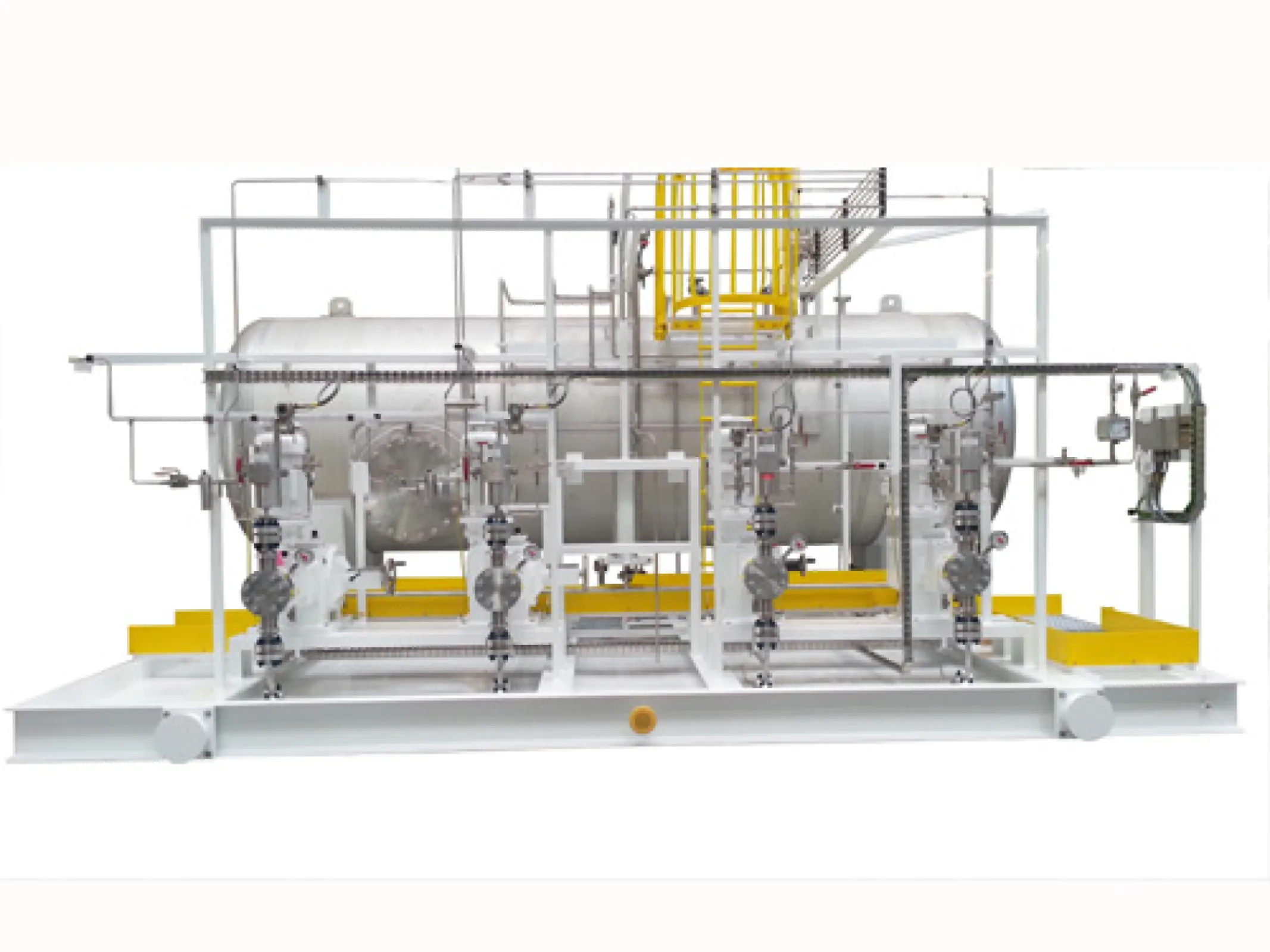 LEWA process pump skid with tank
