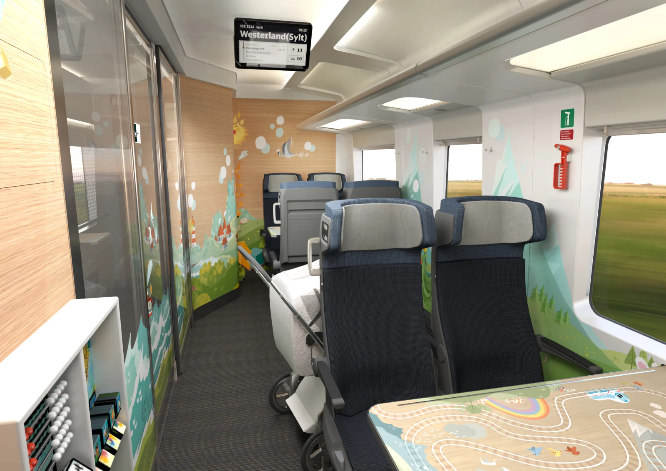 Interior-Rendering Second Class Baby compartment
