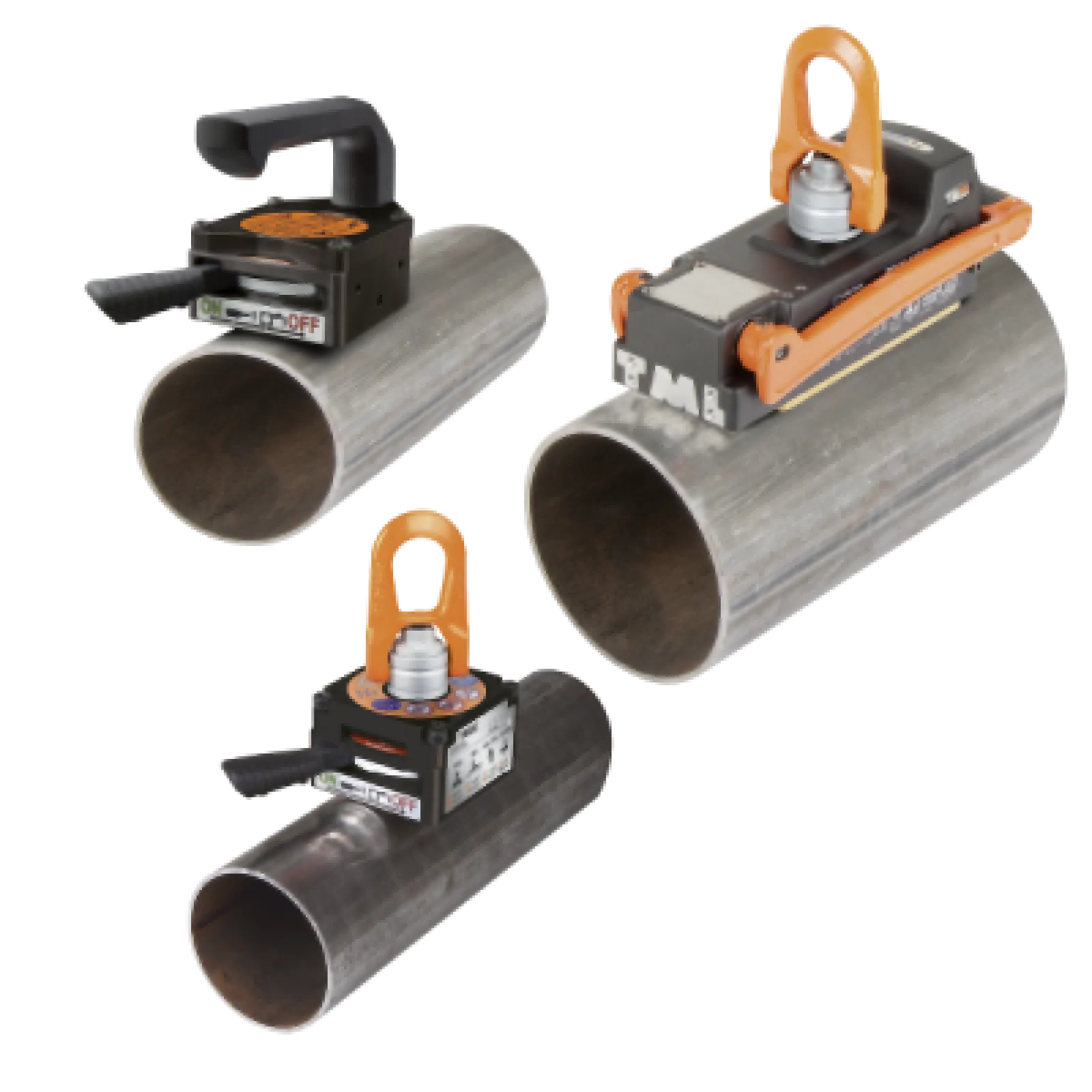 Load lifting round steel: Whether for round or flat steel. Depending on the model, these reliable helpers can lift up to one tonne of ferromagnetic material. Thanks to patented TML technology, depending on the product, even on thin-walled sheets from one millimetre. /Magnetic field with very low leakage losses develops impressive adhesive force even on thin materials /Safety factor 3:1 /Can be customised for a wide range of projects thanks to additional threaded screw connections /Prism for secure lifting of pipes and curved surfaces