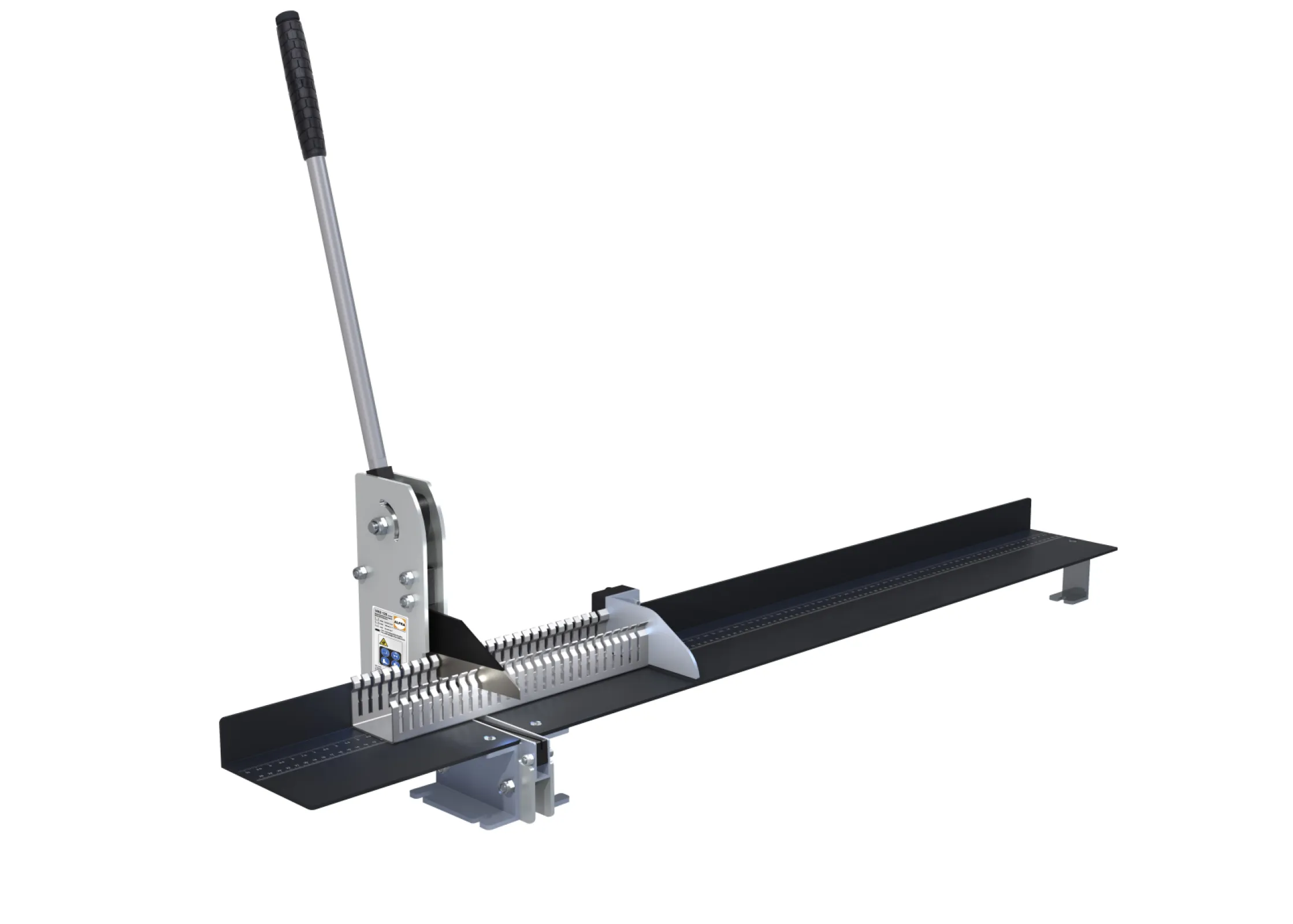 ALFRA cable ducting cutting device – VKS 125: The VKS 125 can do one thing above all - cut cable ducts with millimetre precision and without burrs. At the heart of the device is a blade made of hardened tool steel that effortlessly cuts wiring ducts and covers up to 125 millimetres wide - without noise, plastic chips or sharp edges. This eliminates the risk of chafing cables in the duct. Because the blade is fixed, cuts at an exact 90 degree angle are no problem - even with halogen-free cable ducts.
