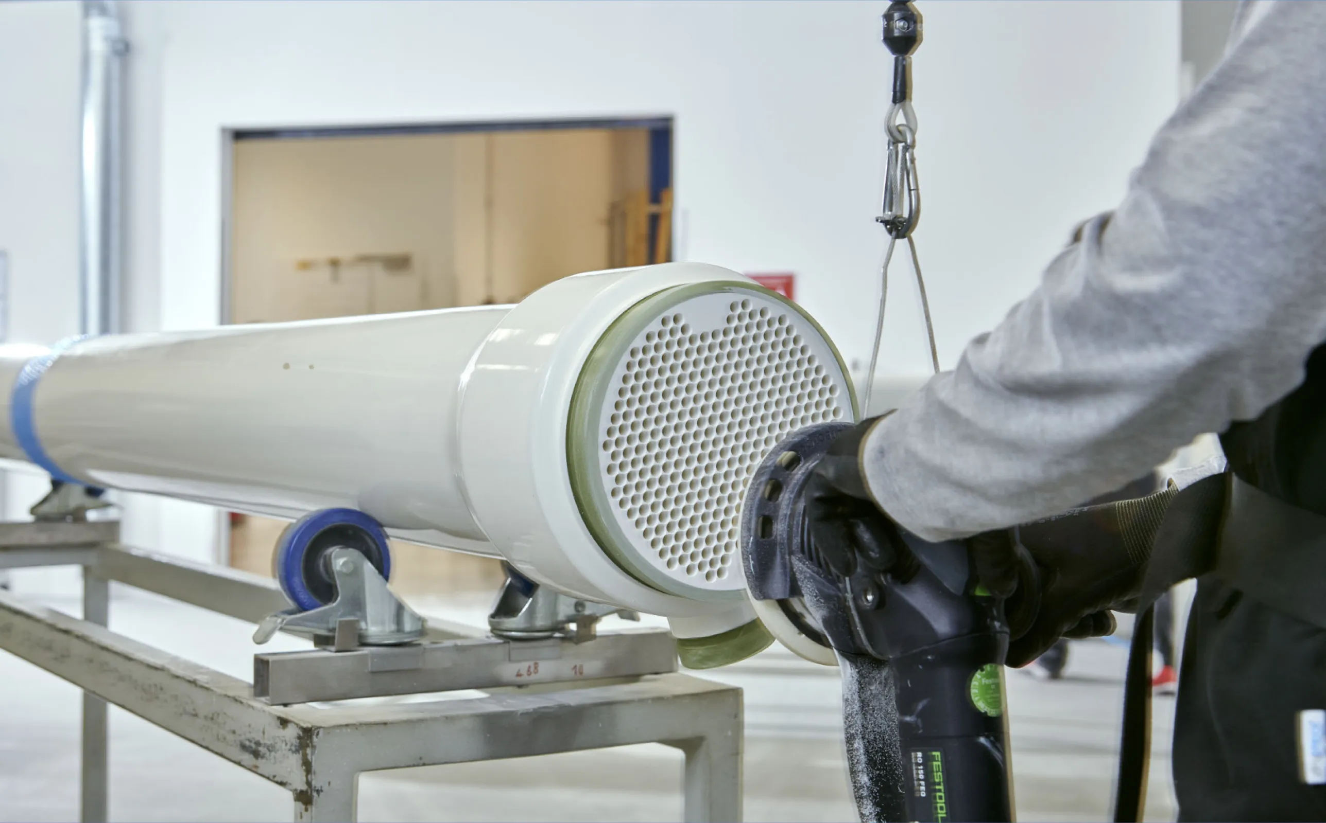 Sanding off excess material