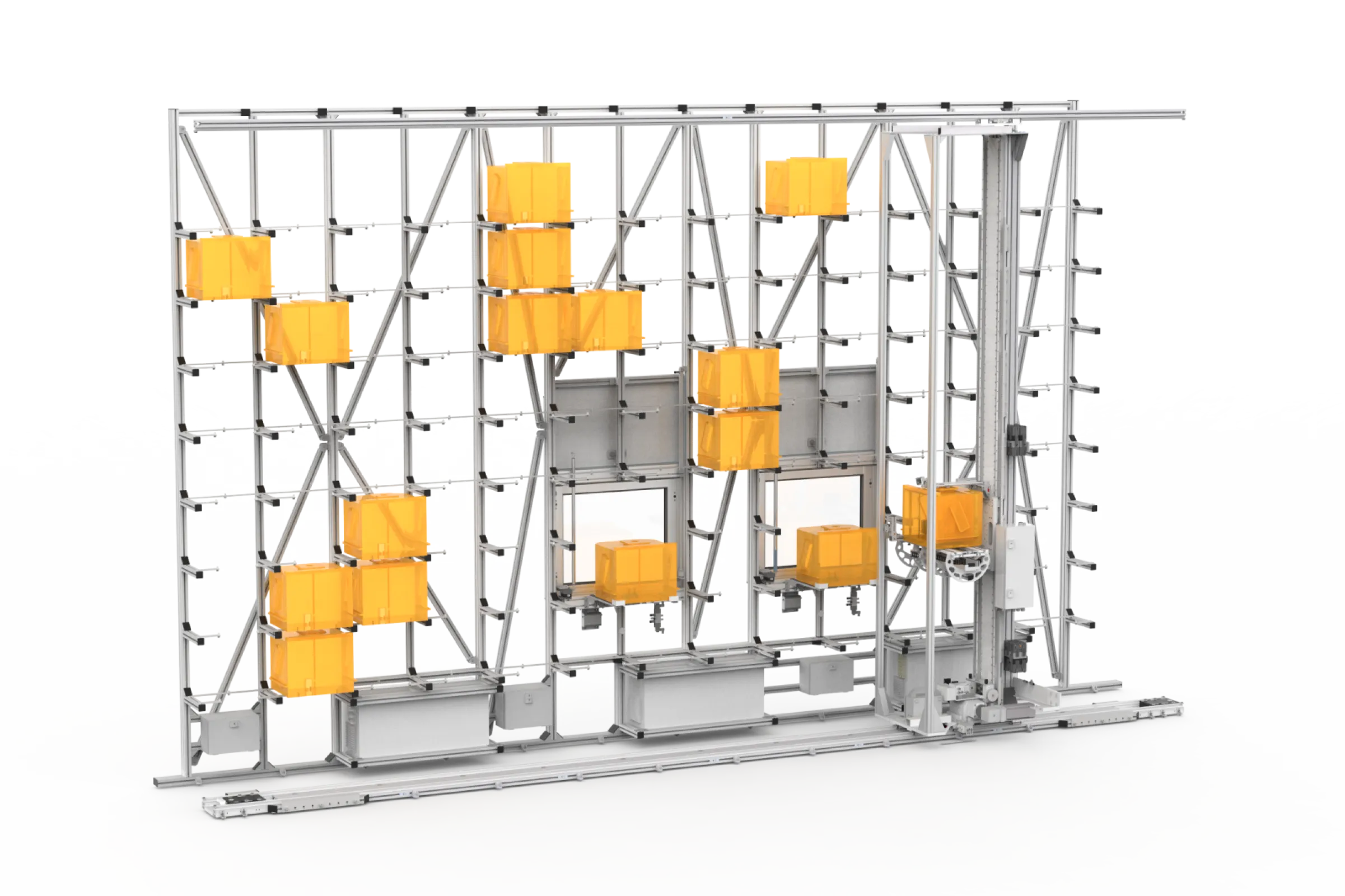 VIA MPHS Stocker: Stacker crane and one shelf with manual load ports