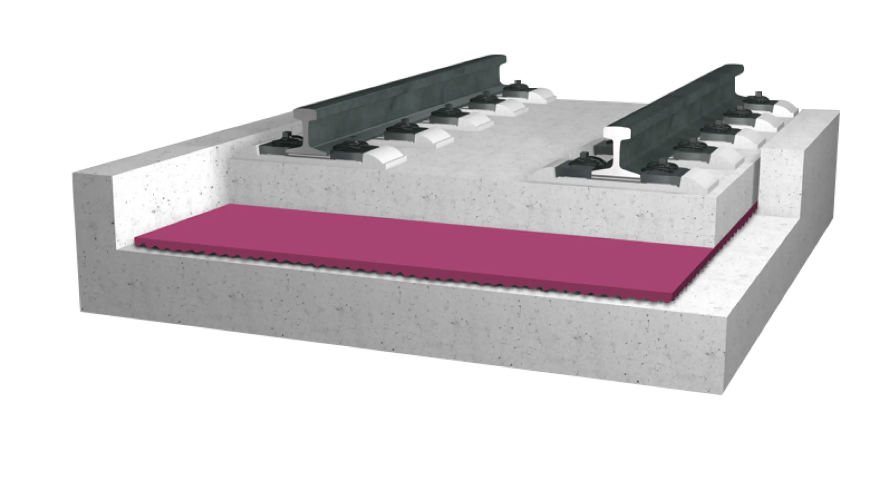 DAMTEC® sub-ballast mat in roll form with profiled underside – ready for easy on-site installation.