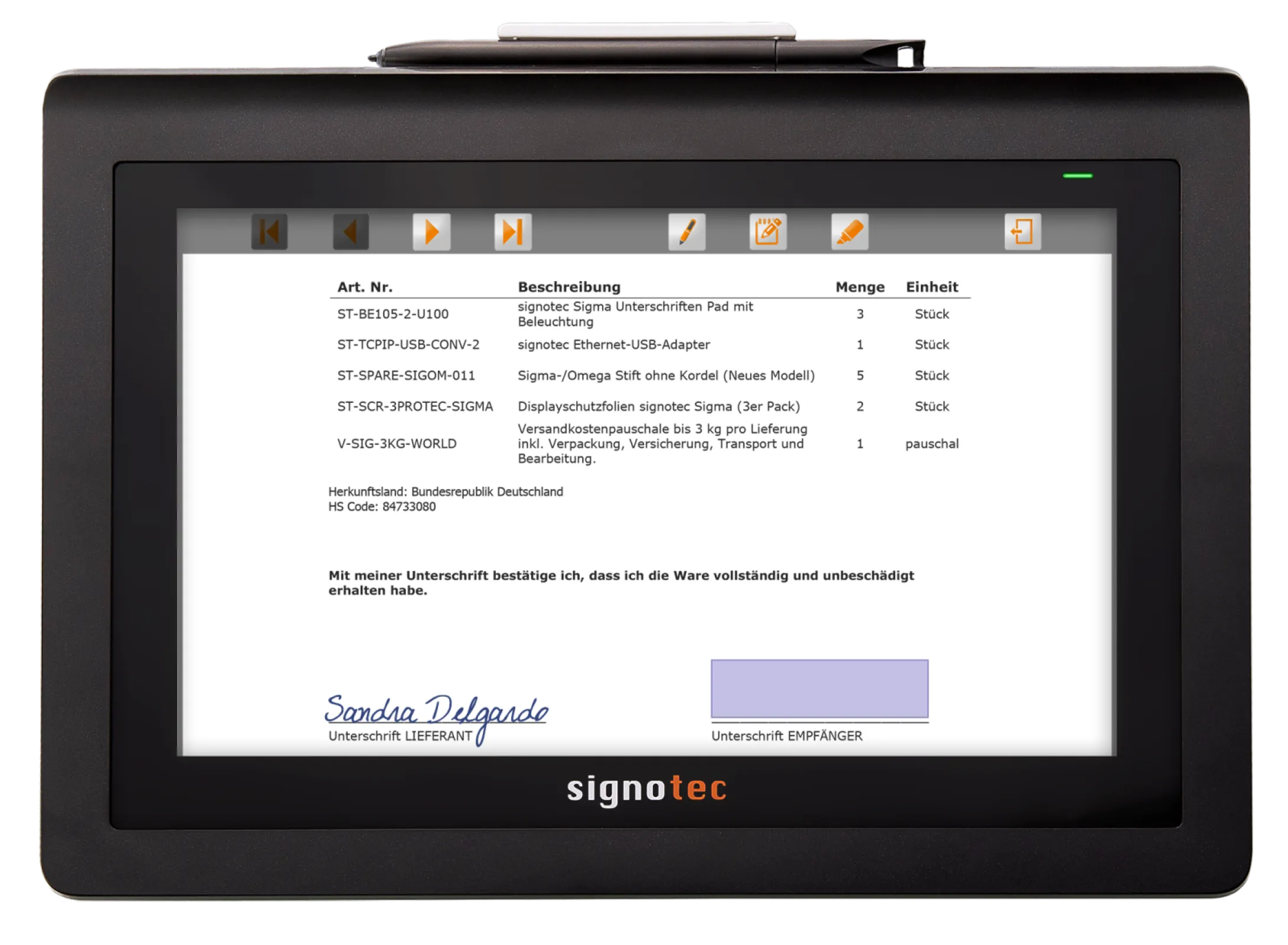 signotec Delta Application Example