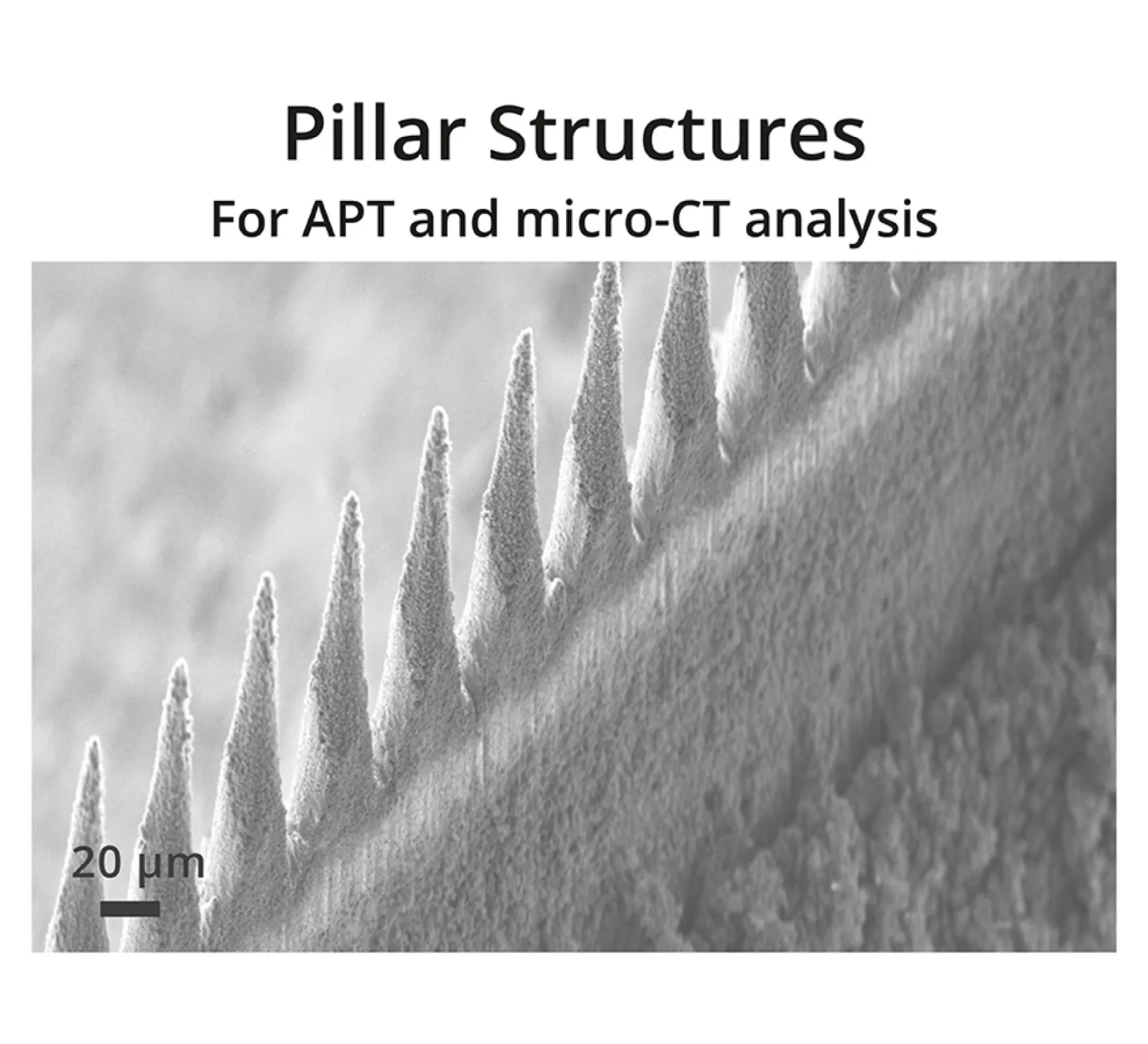 With microPREP PRO FEMTO pillar structures für APT and micro-CT analysis can be prepared directly on the sample