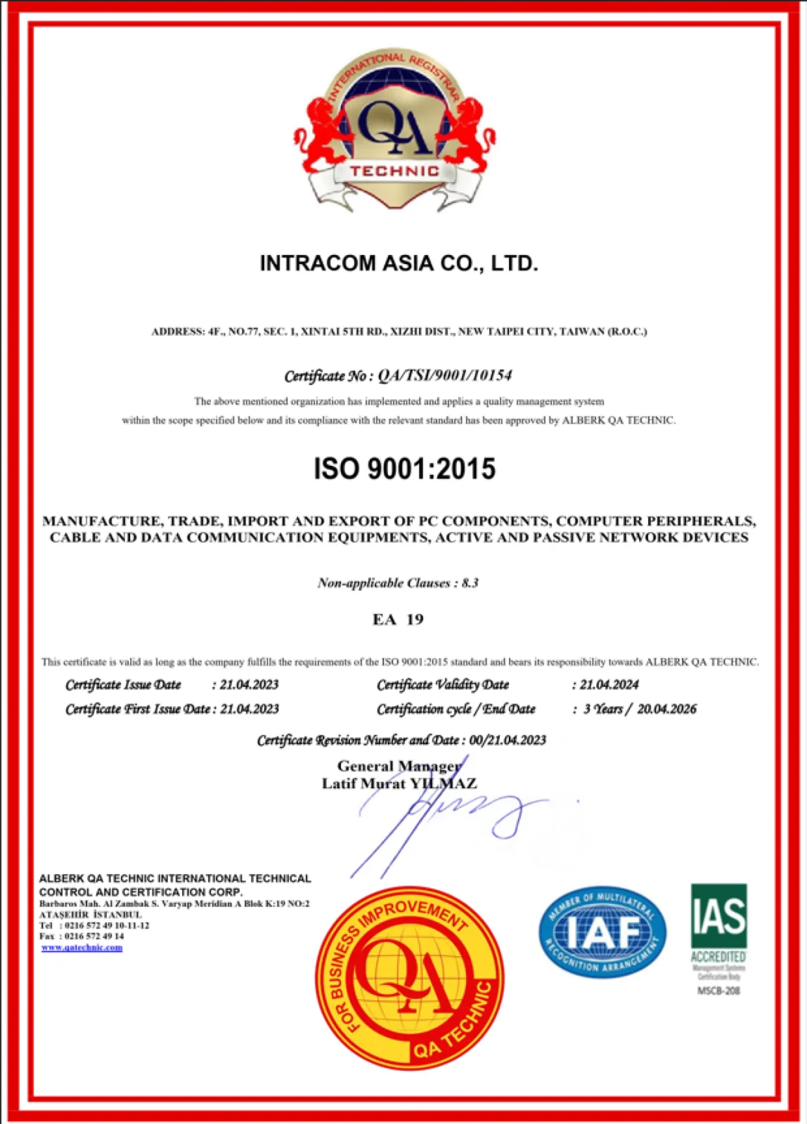 We are ISO-certified - certificate #2