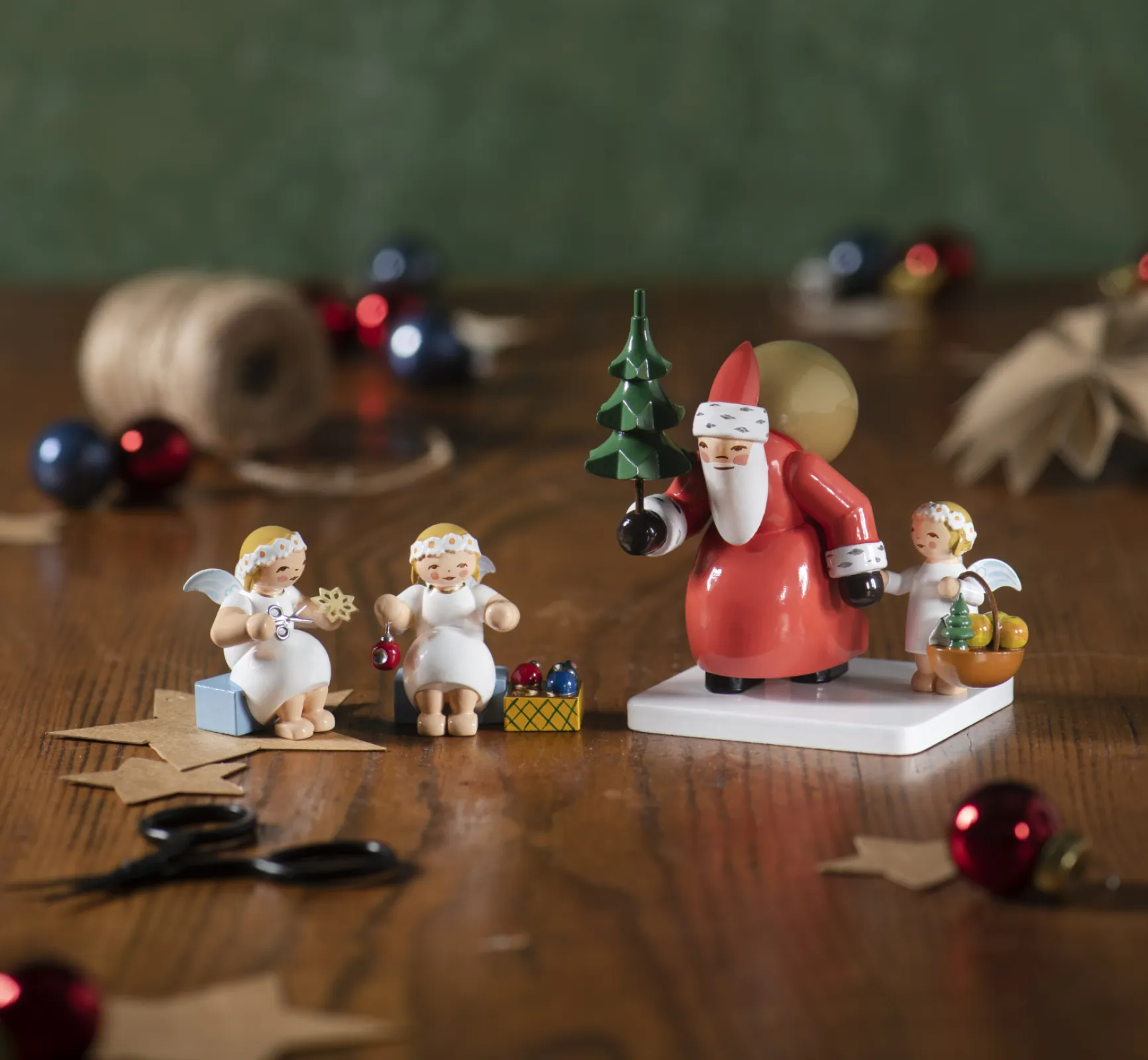 Santa Claus and his little helpers are already busy preparing for Christmas.