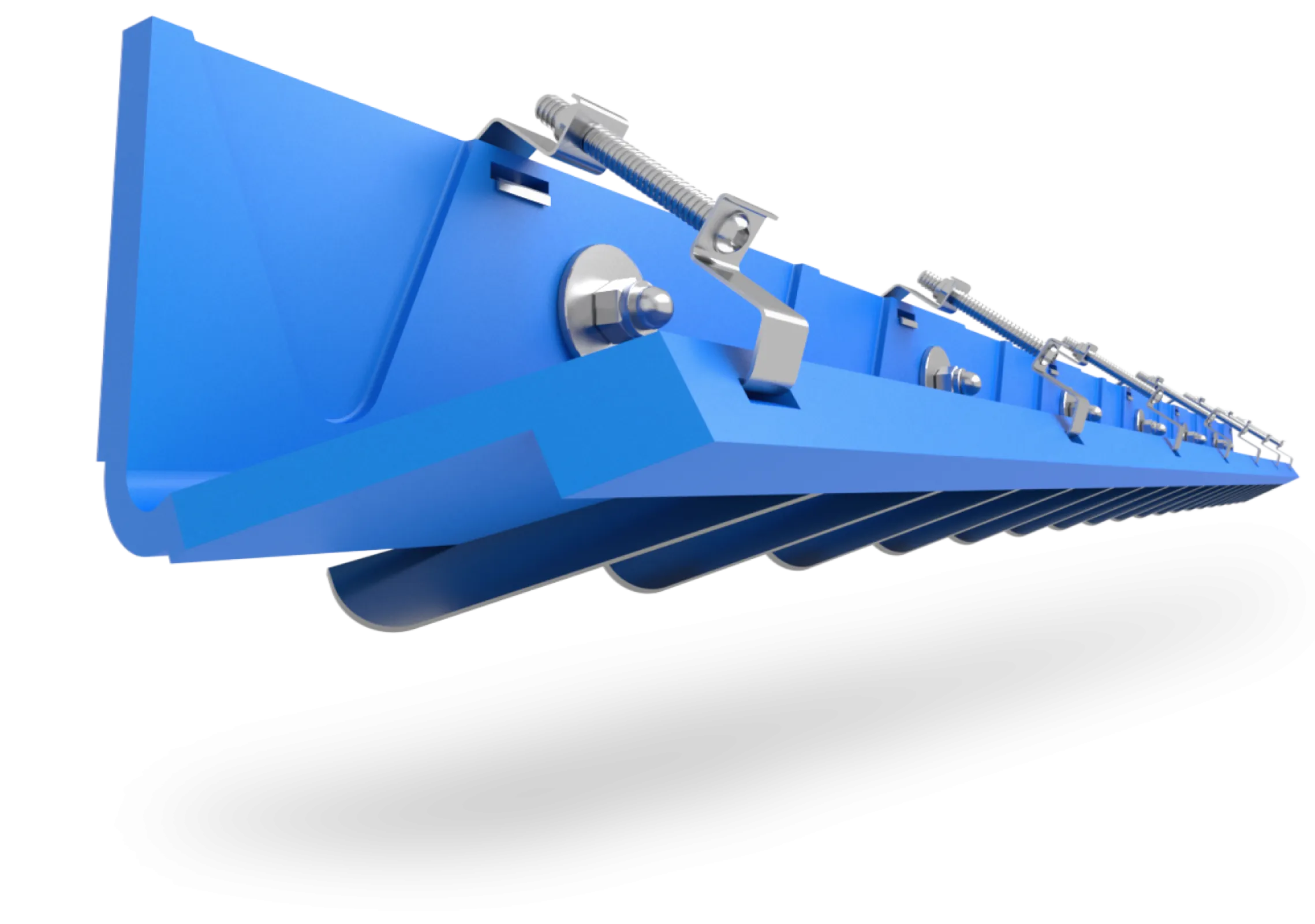 AirScrape floats freely above the conveyor belt without contact to the belt.