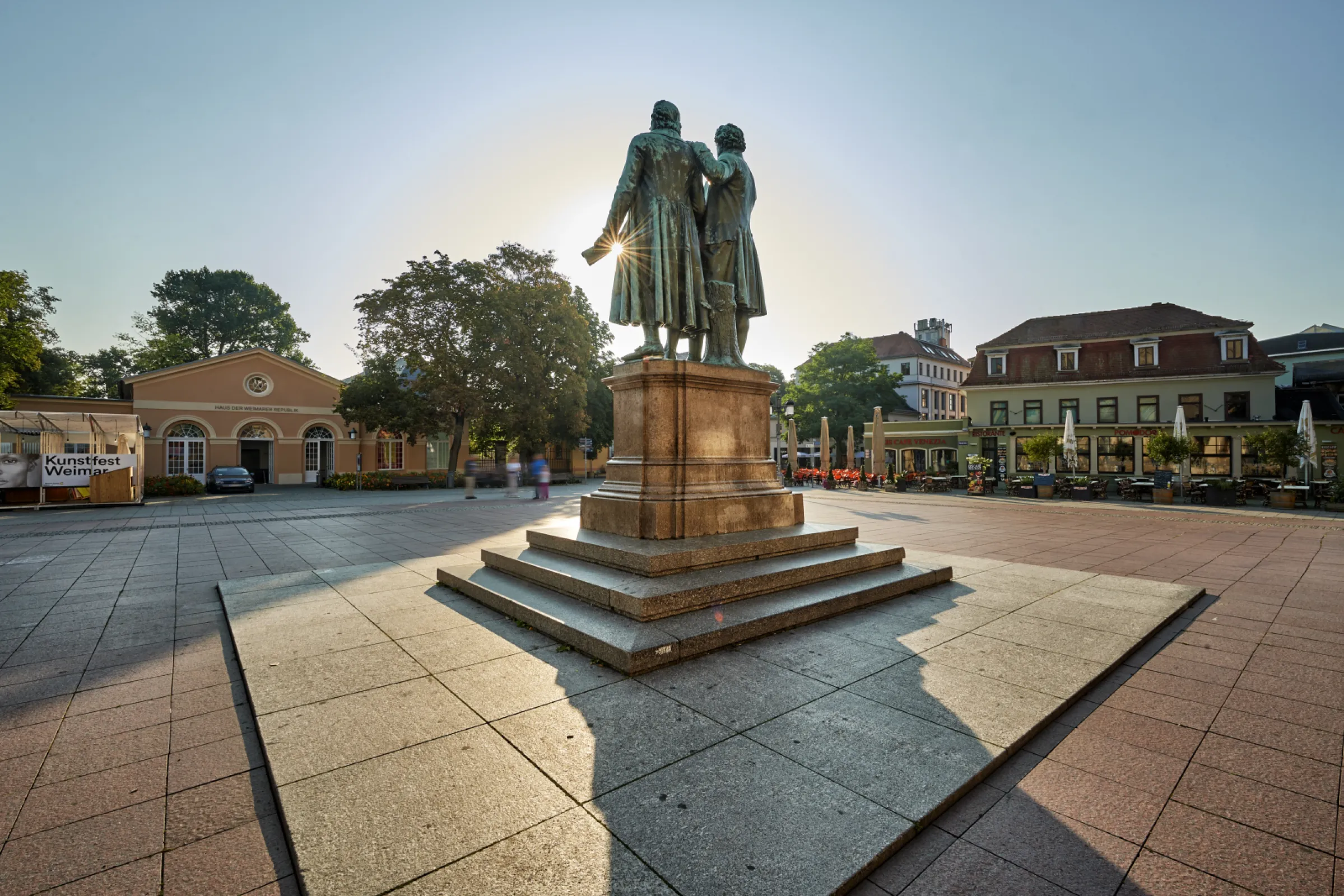 Monument of Goethe and Schiller in Weimar