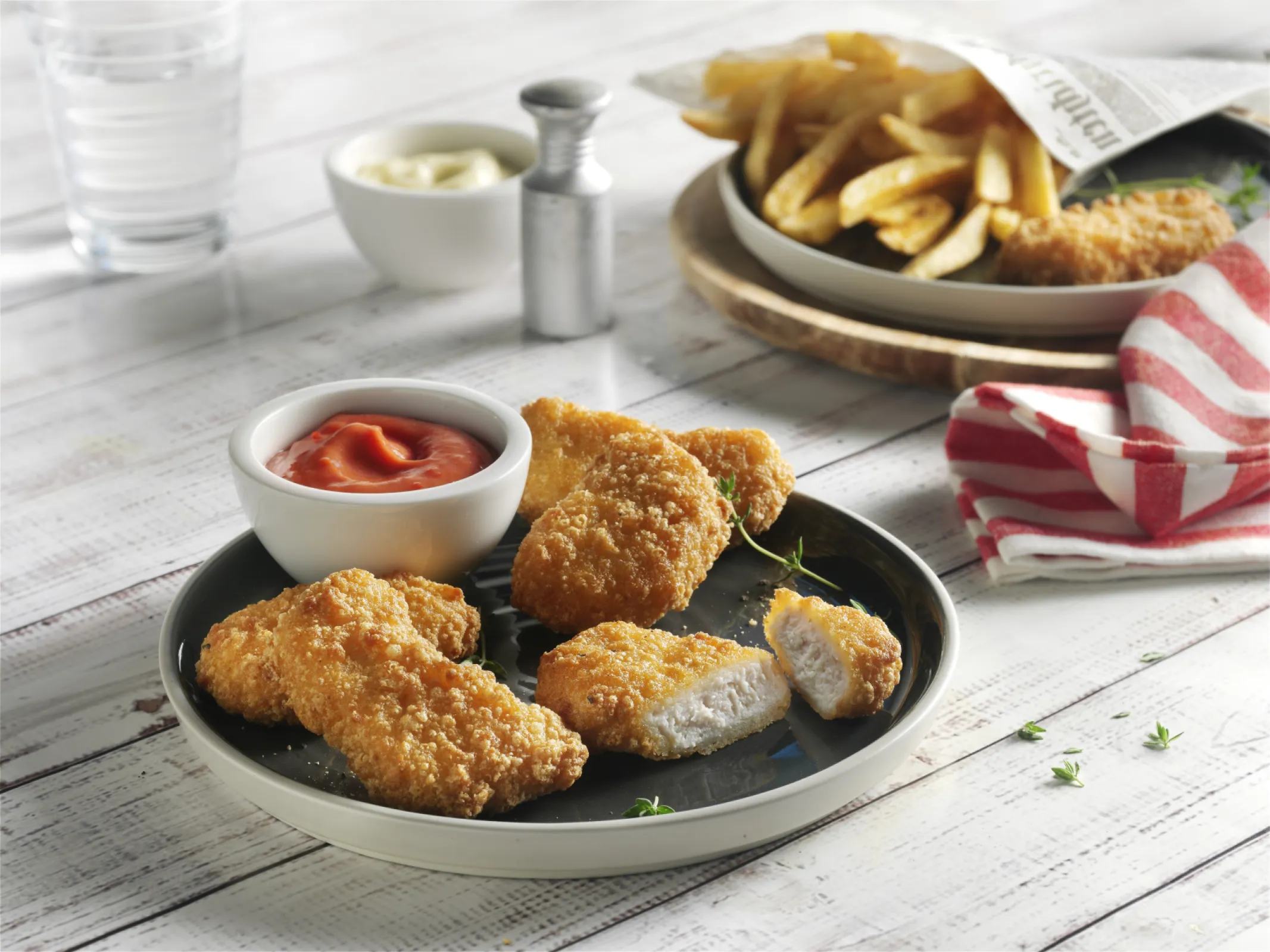 Chicken nuggets triple coating