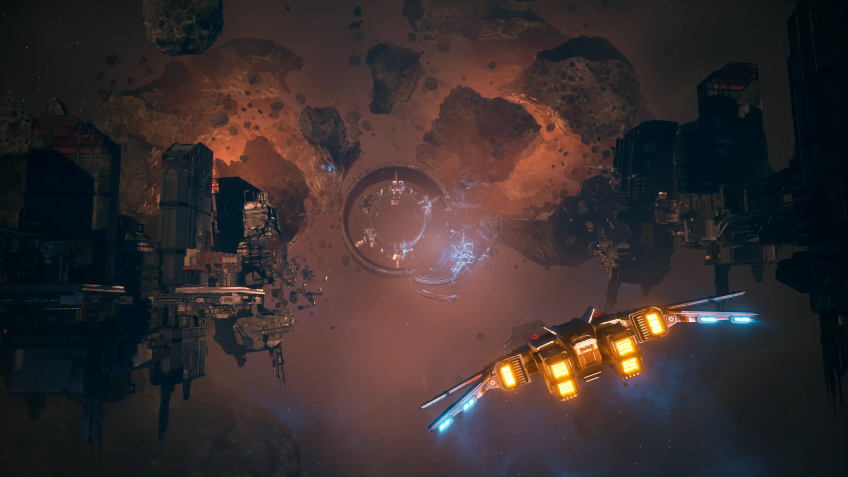 Explore dangerous wrecks and war torn radiation fields in Aethon, one of four new star systems included in this expansion.