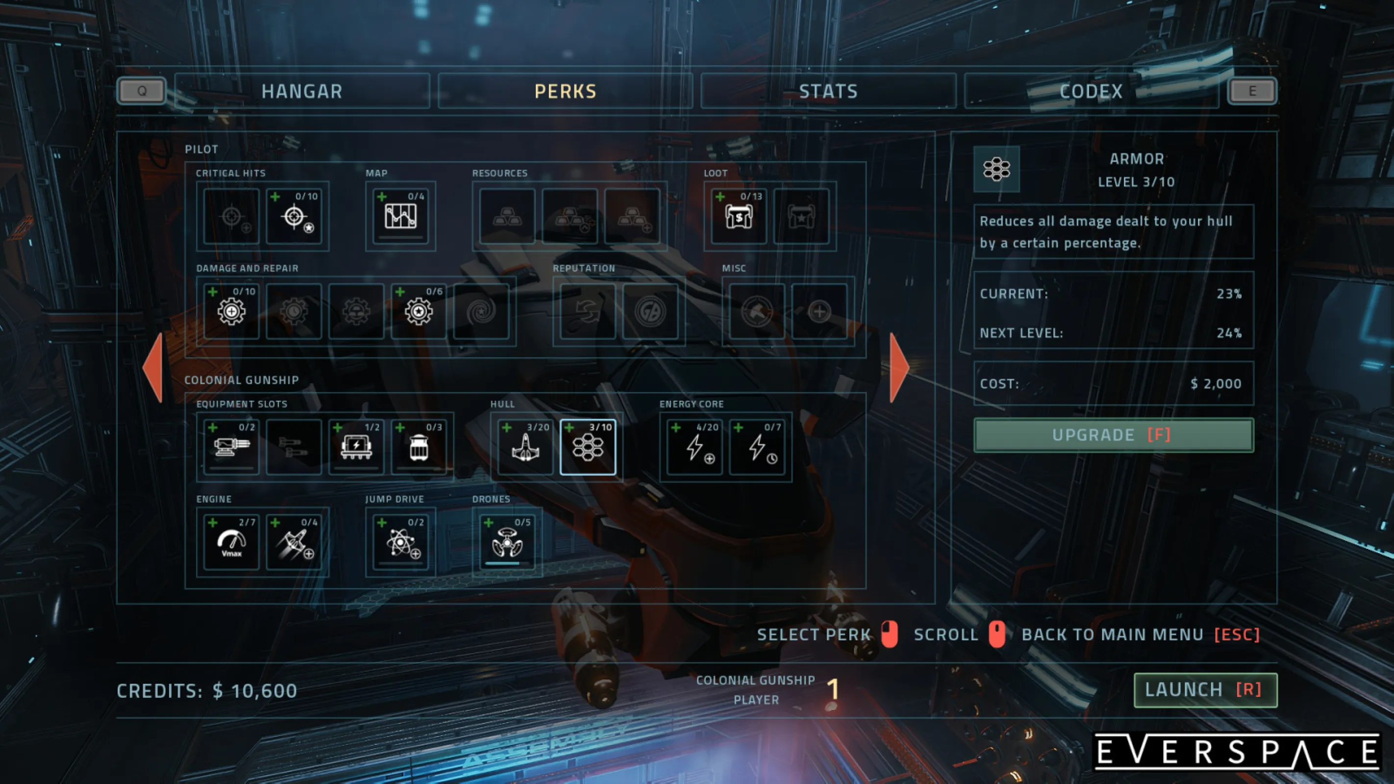 Use resources gained each run to improve ships and your chances of survival.