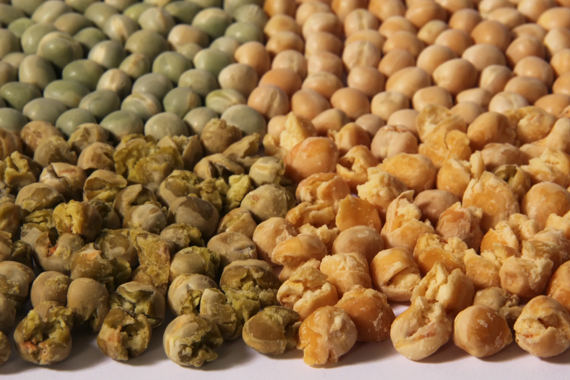 peas green yellow raw precooked