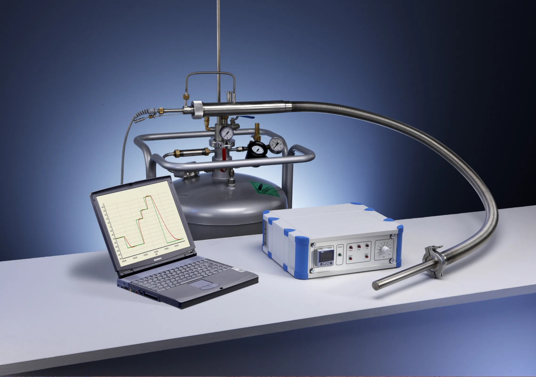 KALTGAS = Cold gas system -180°C  - + 80 °C