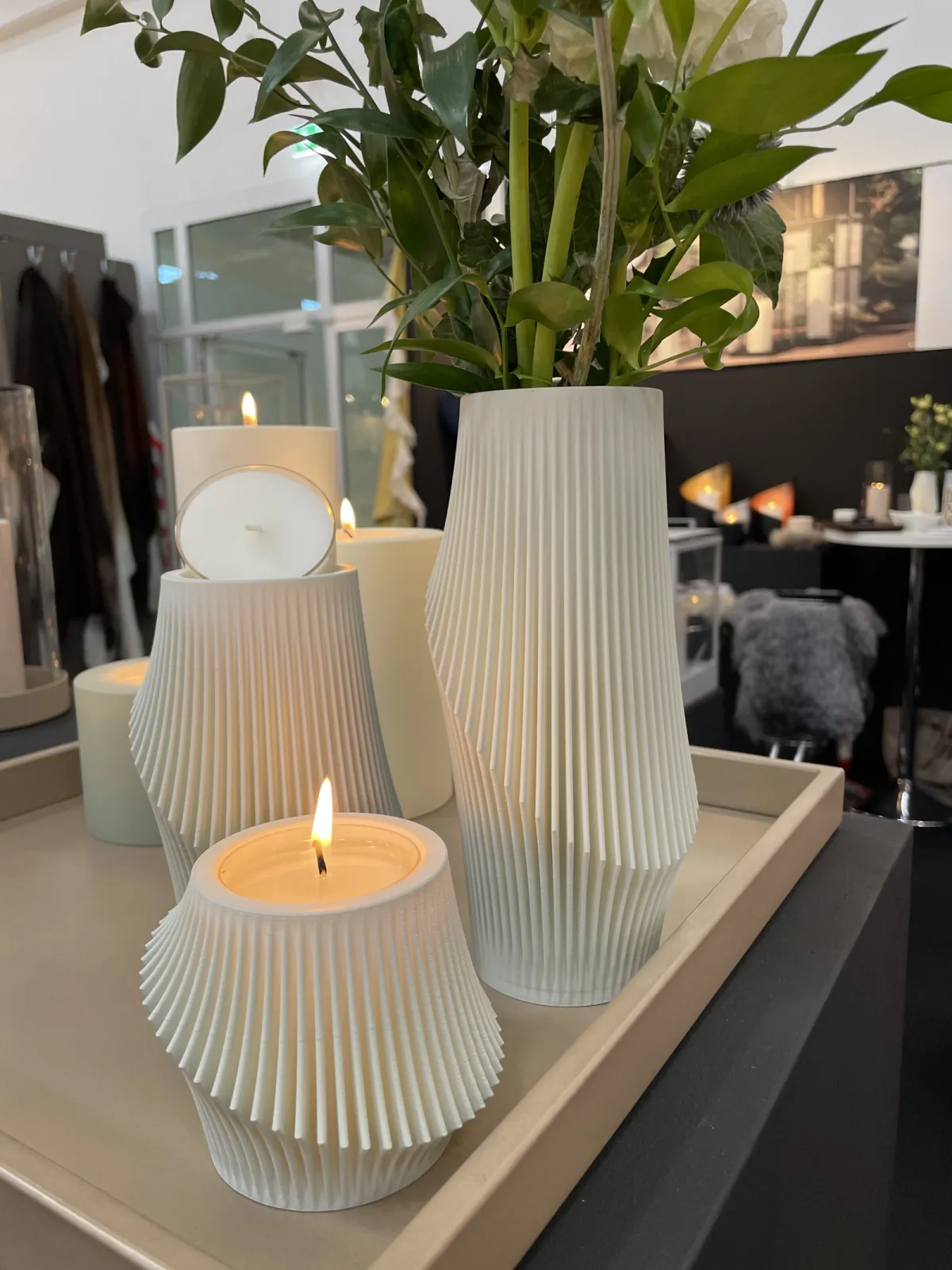 FIRA - 3 D printed tealight holders and vases made in Germany