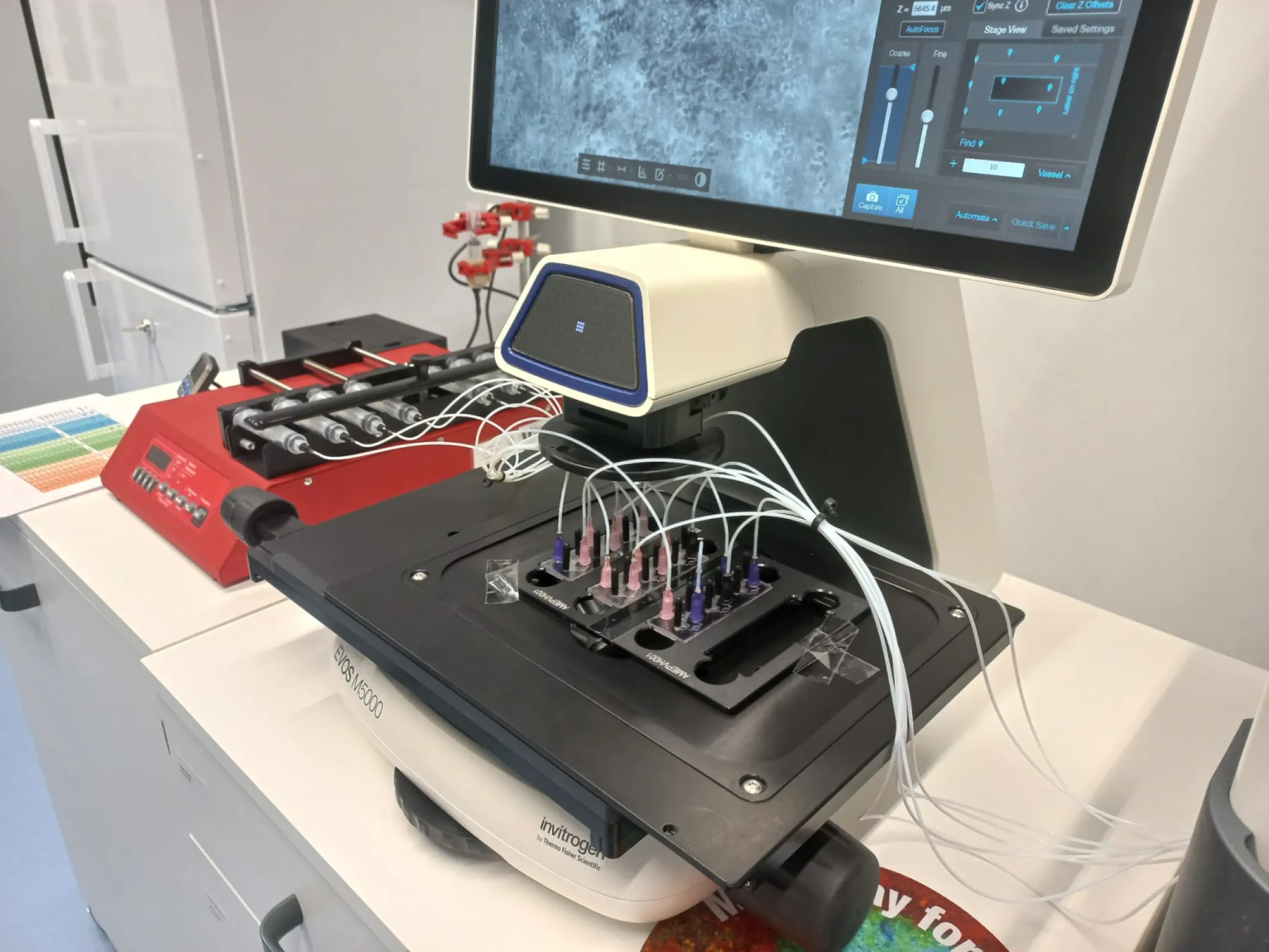 Chip connected to pump