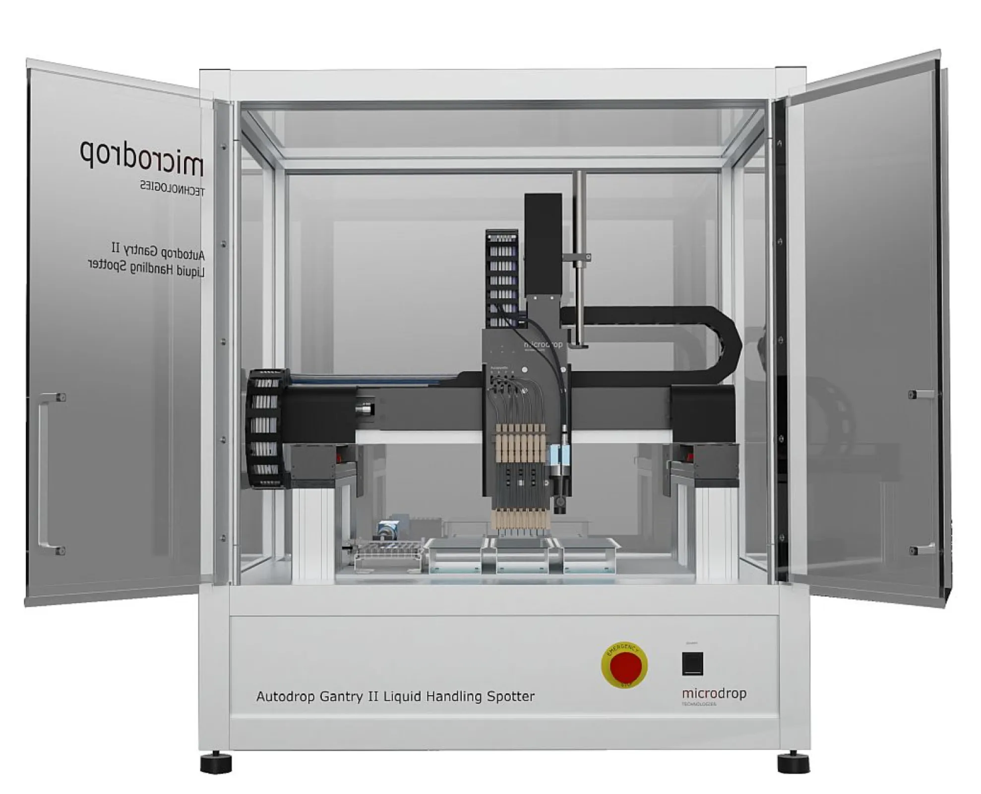 Autodrop Gantry II – Liquid Handling Spotter: Run up to 8 pipettes in parallel for high-throughput, precision dispensing.