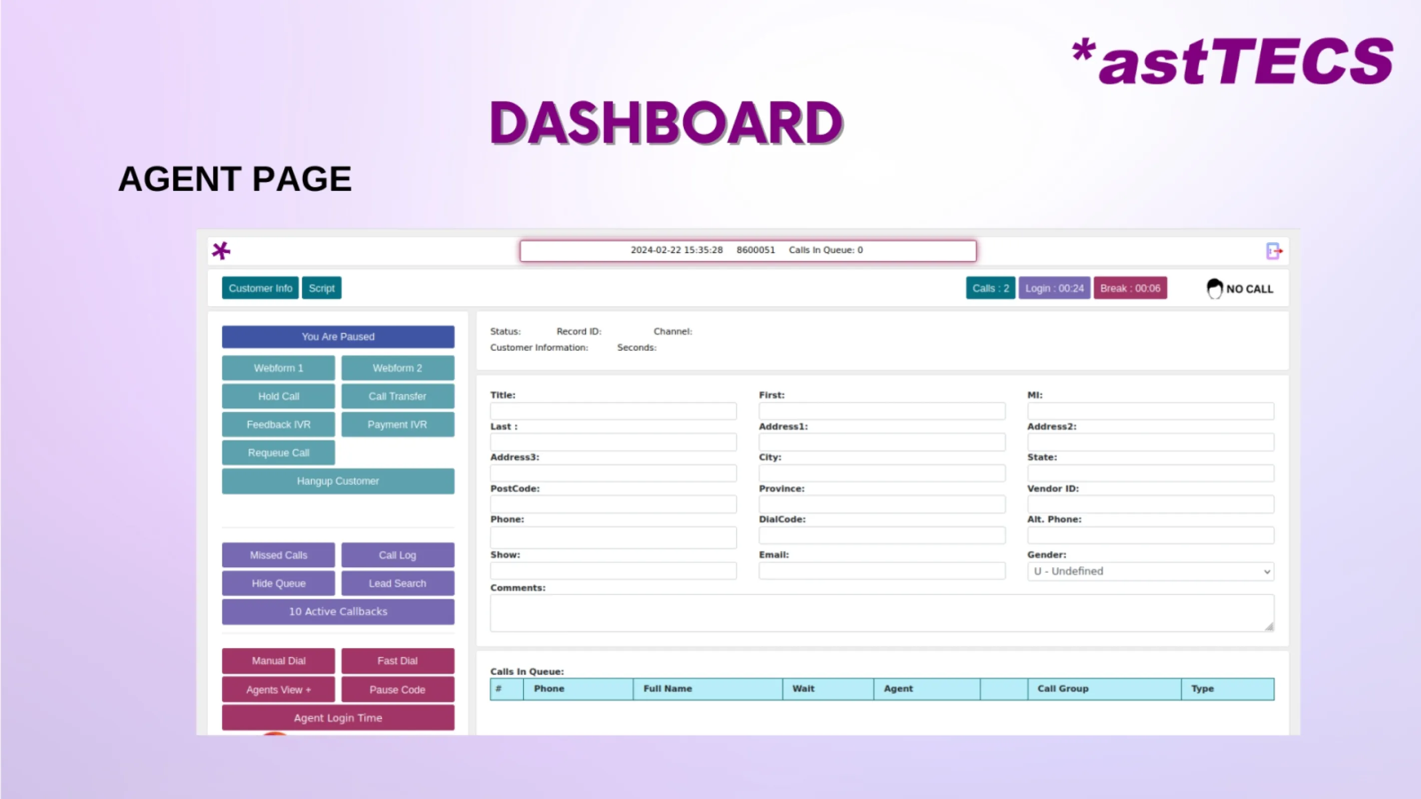 Agent Dashboard