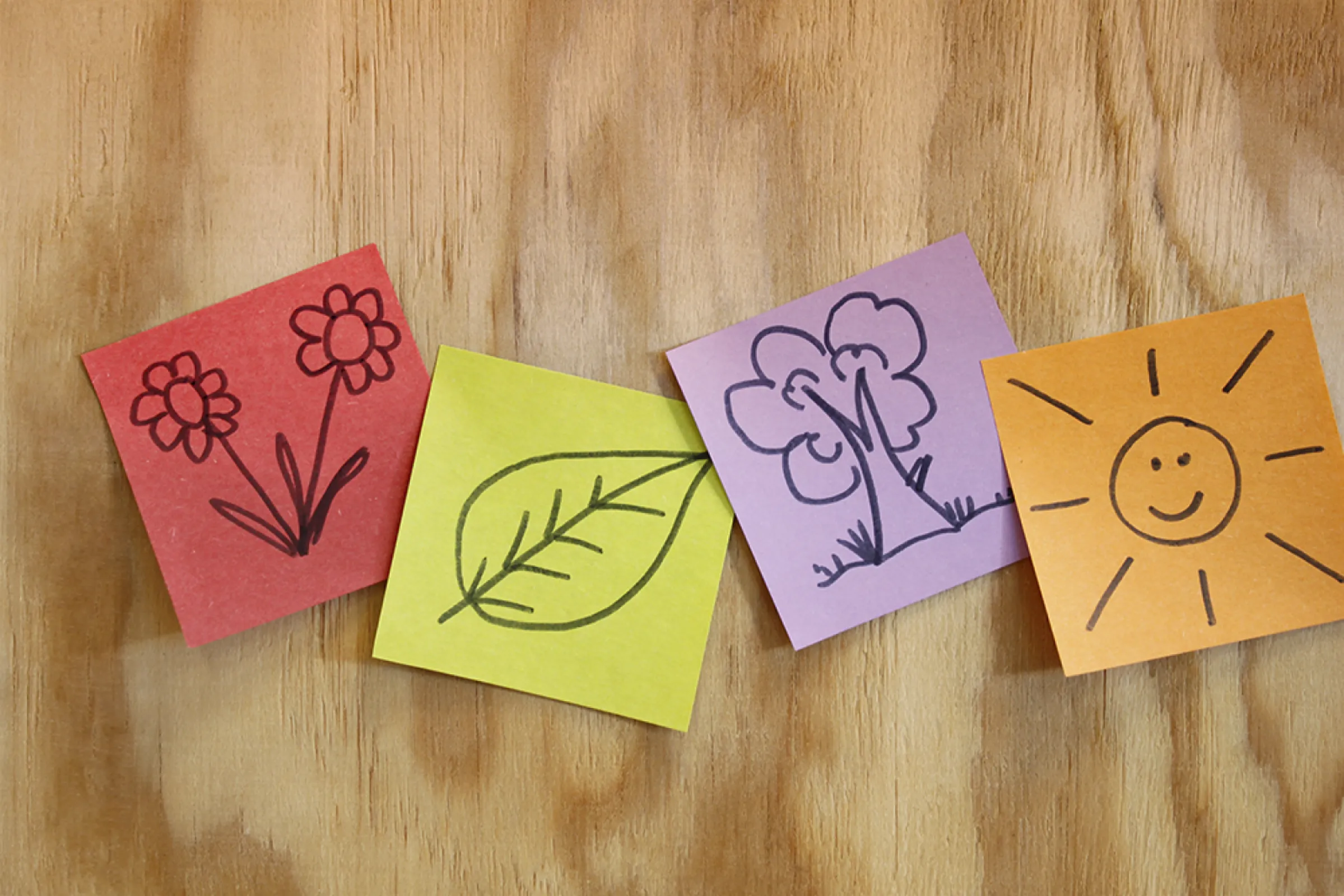 Sticky notes made from recycled paper