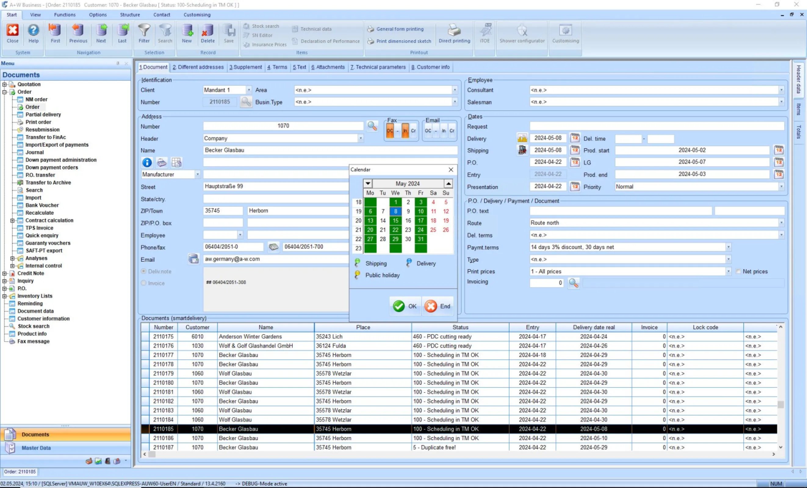 A+W Business - Order Entry