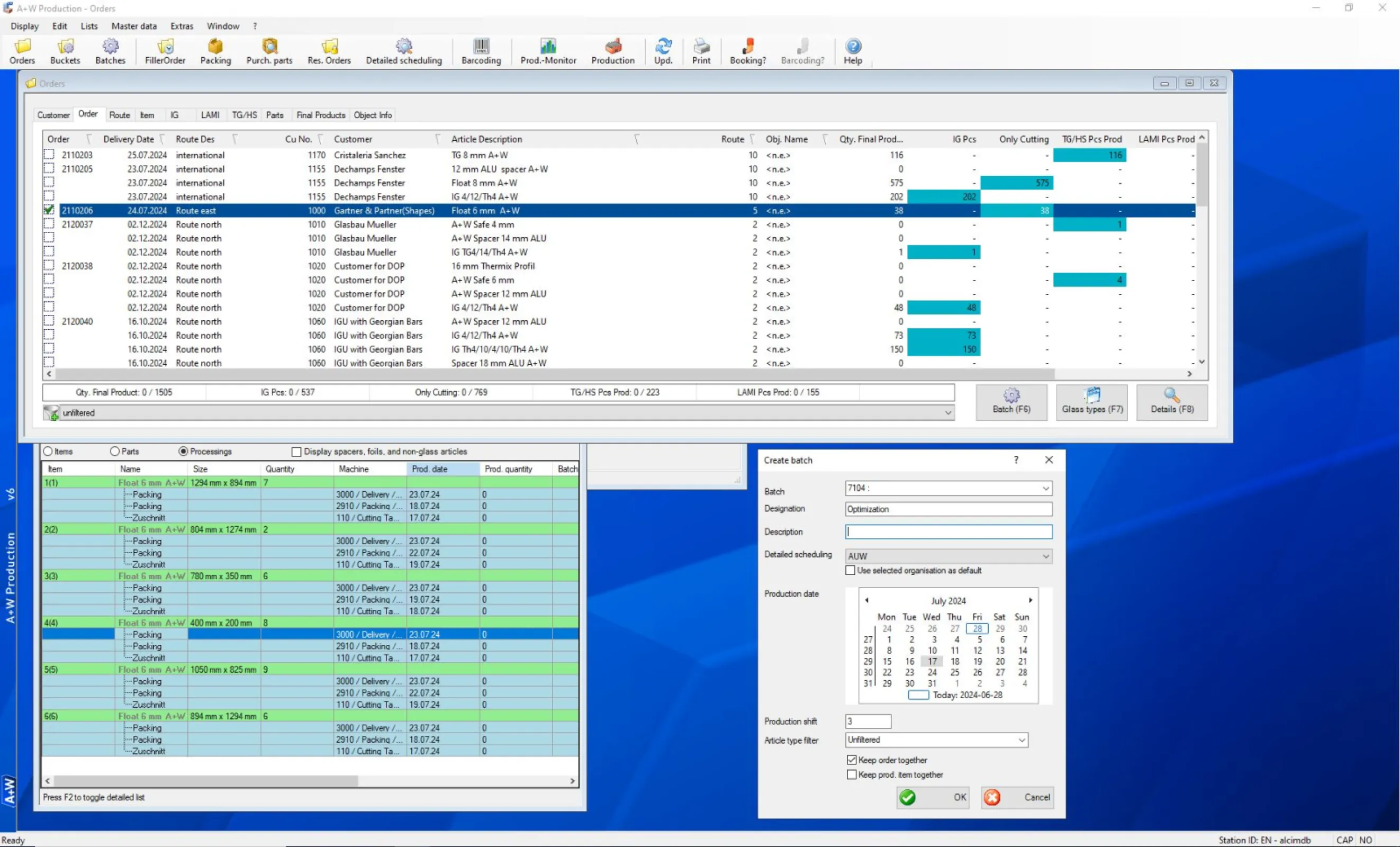 A+W Production - Order View