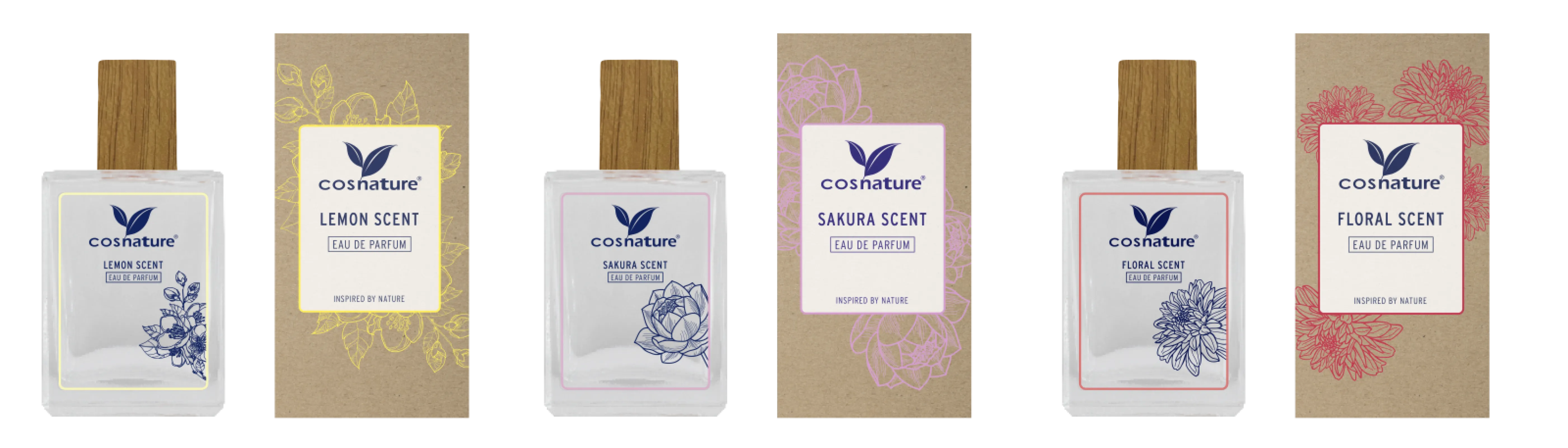 cosnature Lemon Scent EdP, Sakura Scent EdP, Floral Scent EdP