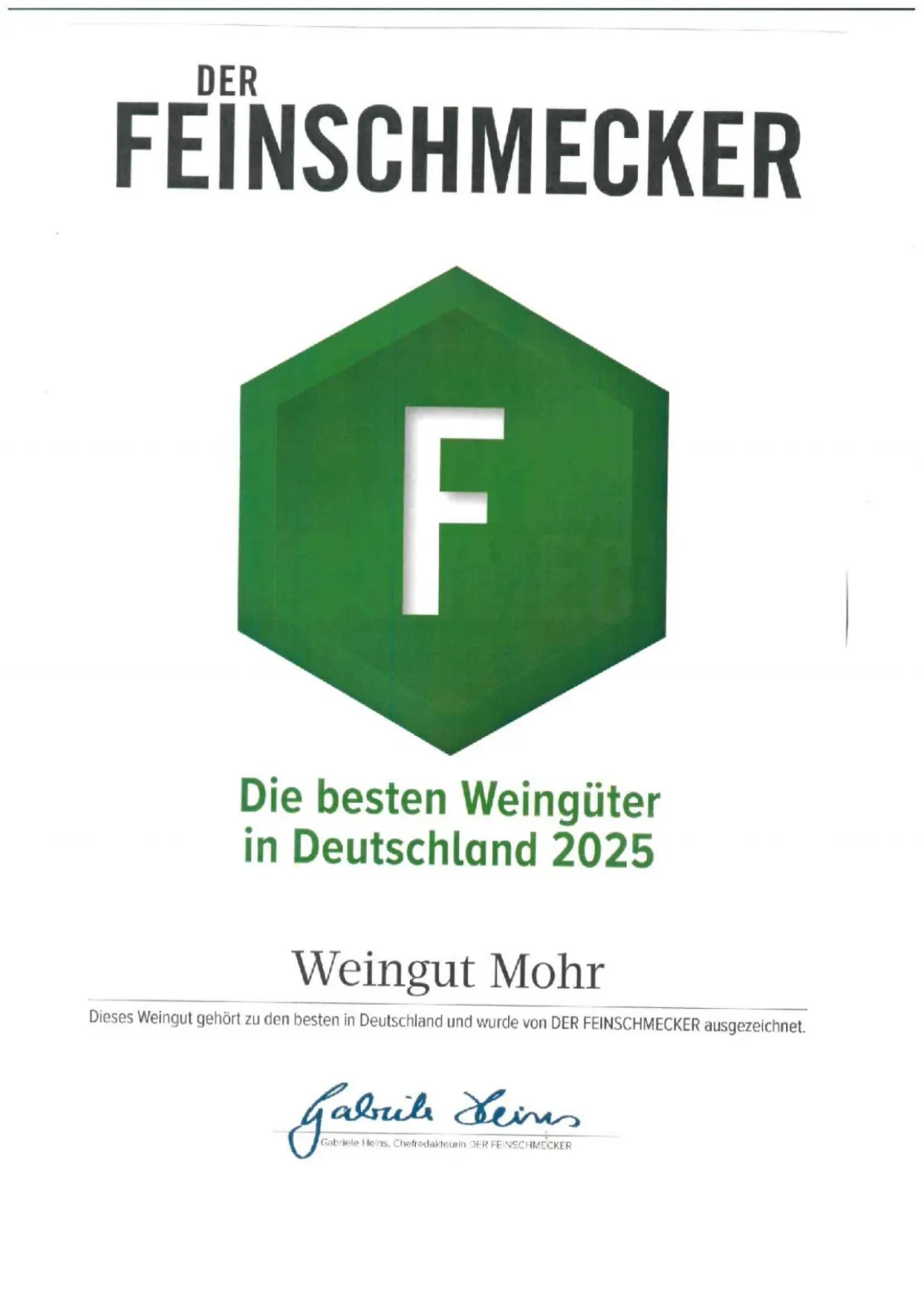 Weingut Mohr - decorated as one of the best wineries in Germany