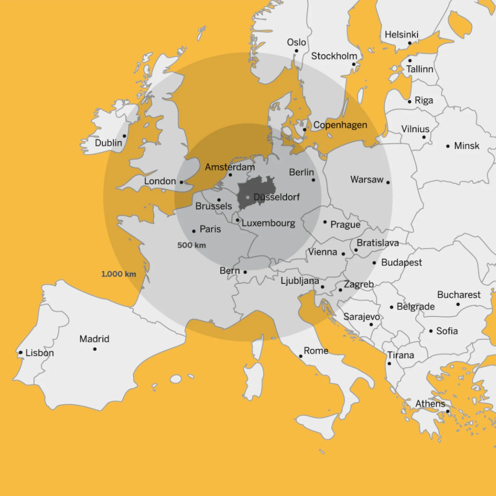 North Rhine-Westphalia (NRW) is not only the most populous of the 16 German federal states, but also the economic heart and an international hub in the center of Europe - in short, "Europe's heartbeat". It owes this status to its central location on the European continent, the high population density and exceptional economic performance.