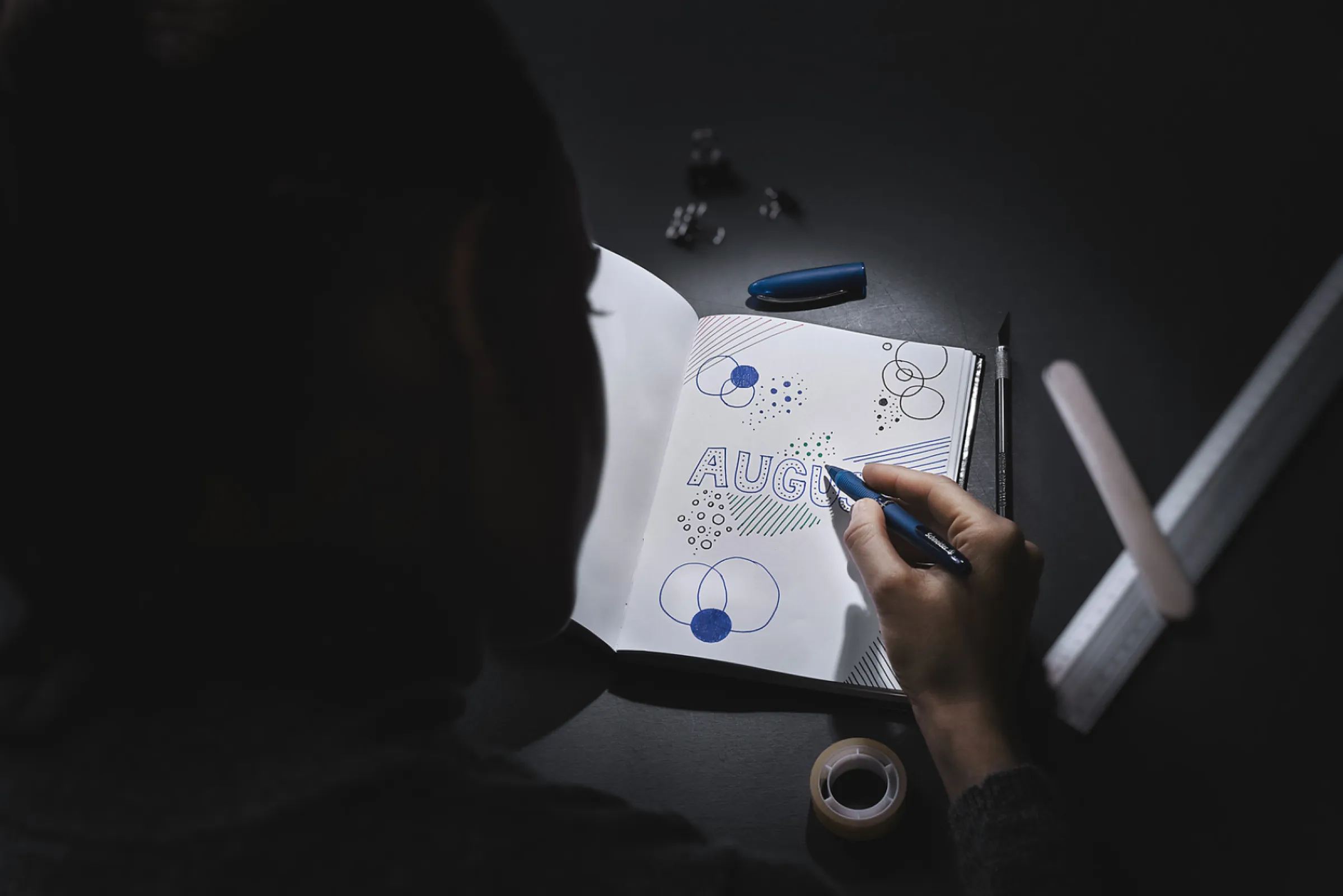 Rollerball One Business with blue ink - not only for writing but also for scribbling