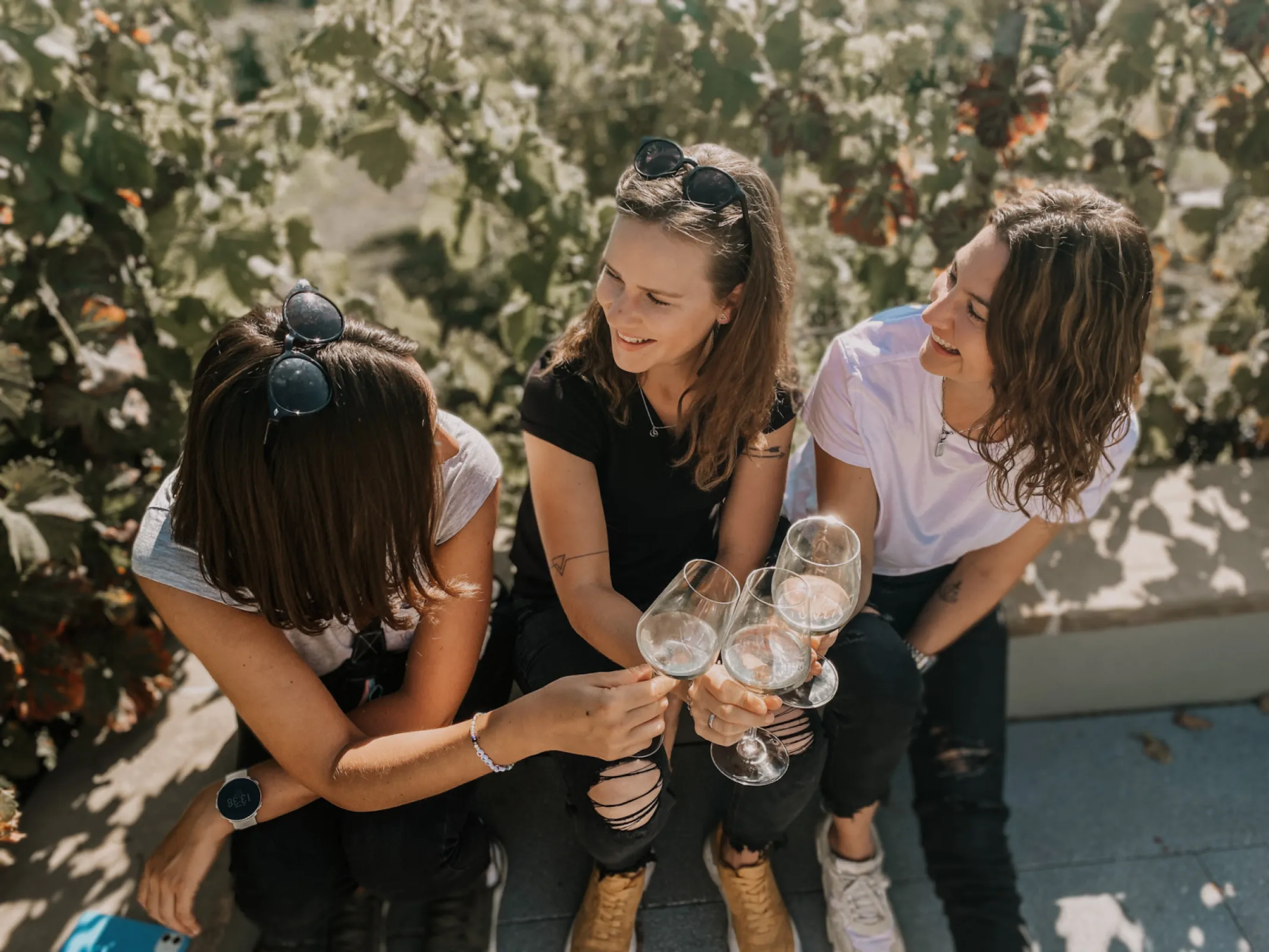 Celebrating with a glass of C&G wine