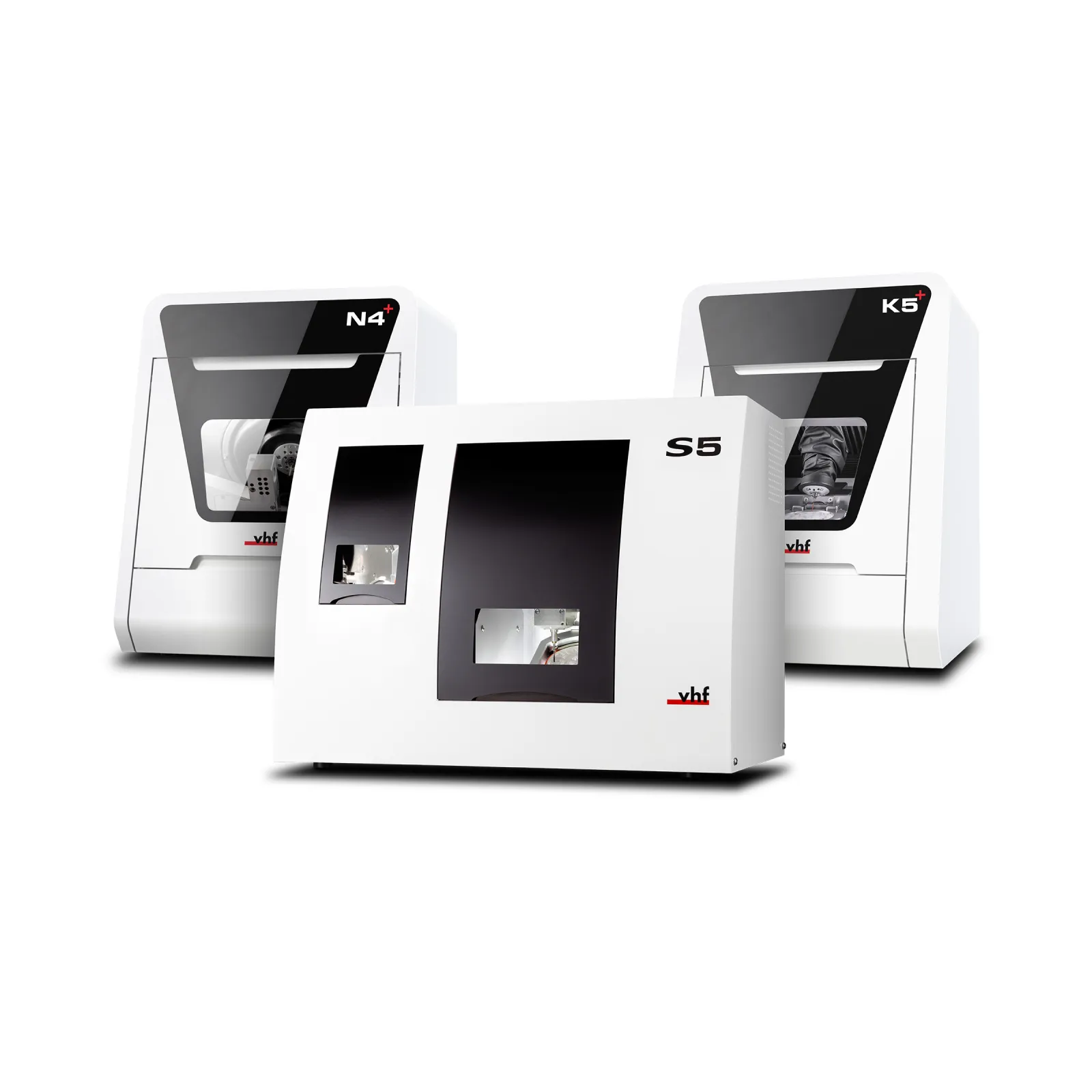 vhf的PERFORMANCE CLASS包括用于加工块体的N4+、用于加工圆盘的K5和K5+，以及配备8倍材料更换器的S5。