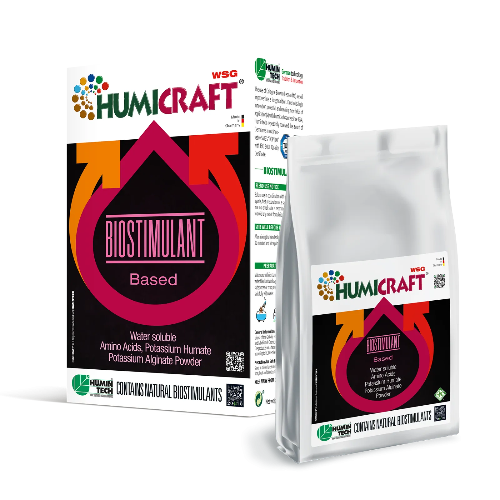 Humicraft WSG 40 Humic acids: 3water soluble, organic fertilizer based on potassium humates (activated humic acids), algae extract and amino acids.