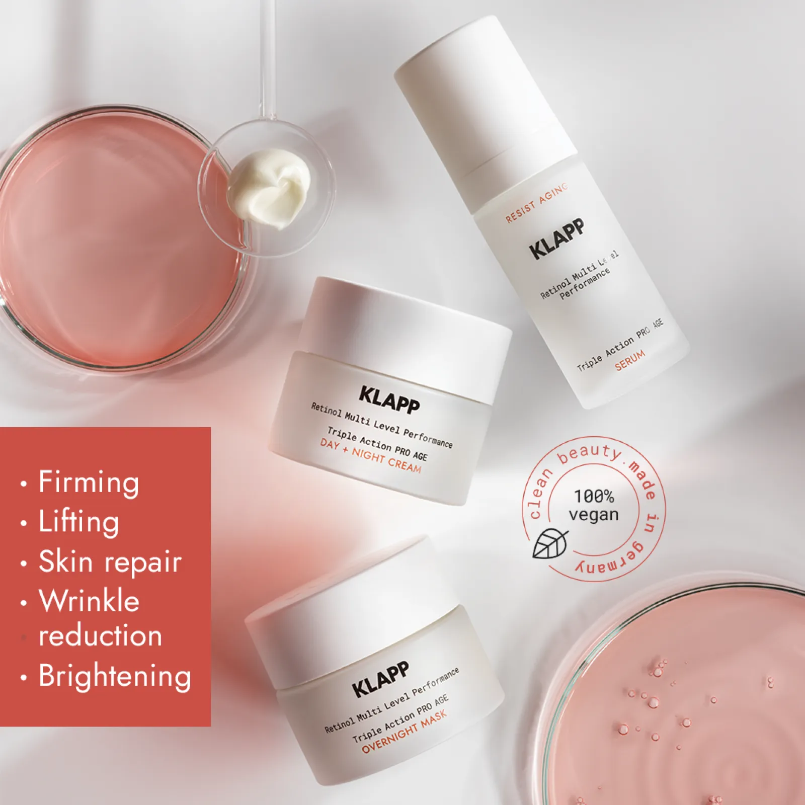 100% Vegan Triple Action Resist Aging Retinol Line