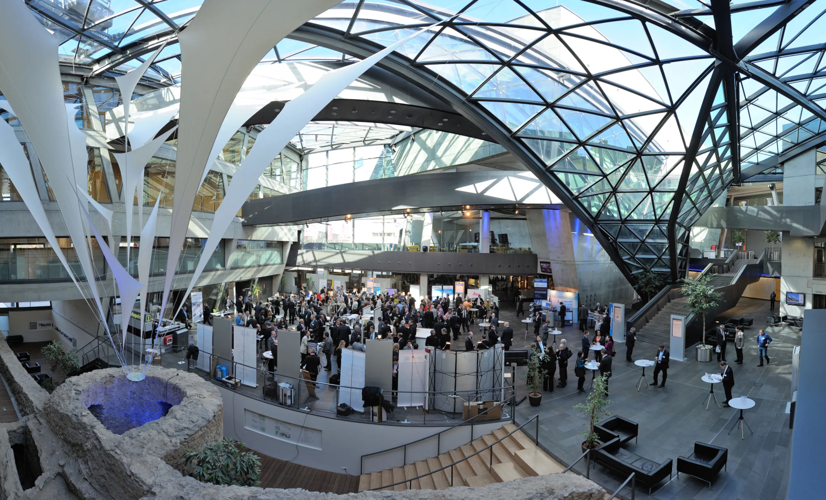 darmstadtium - atrium entrance foyer with exhibition