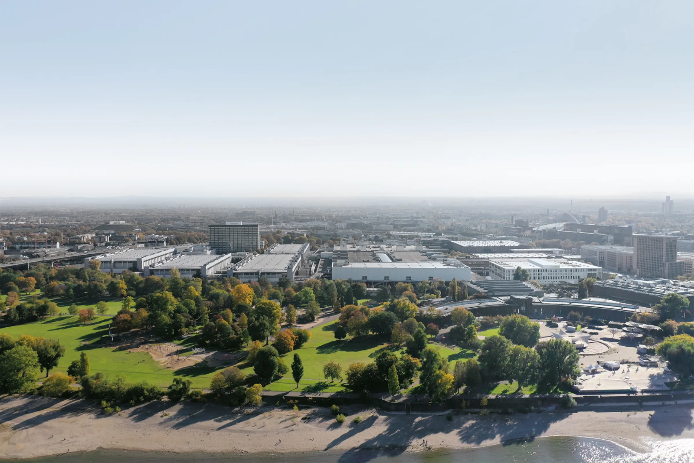 Aerial view Koelnmesse & Koelncongress locations