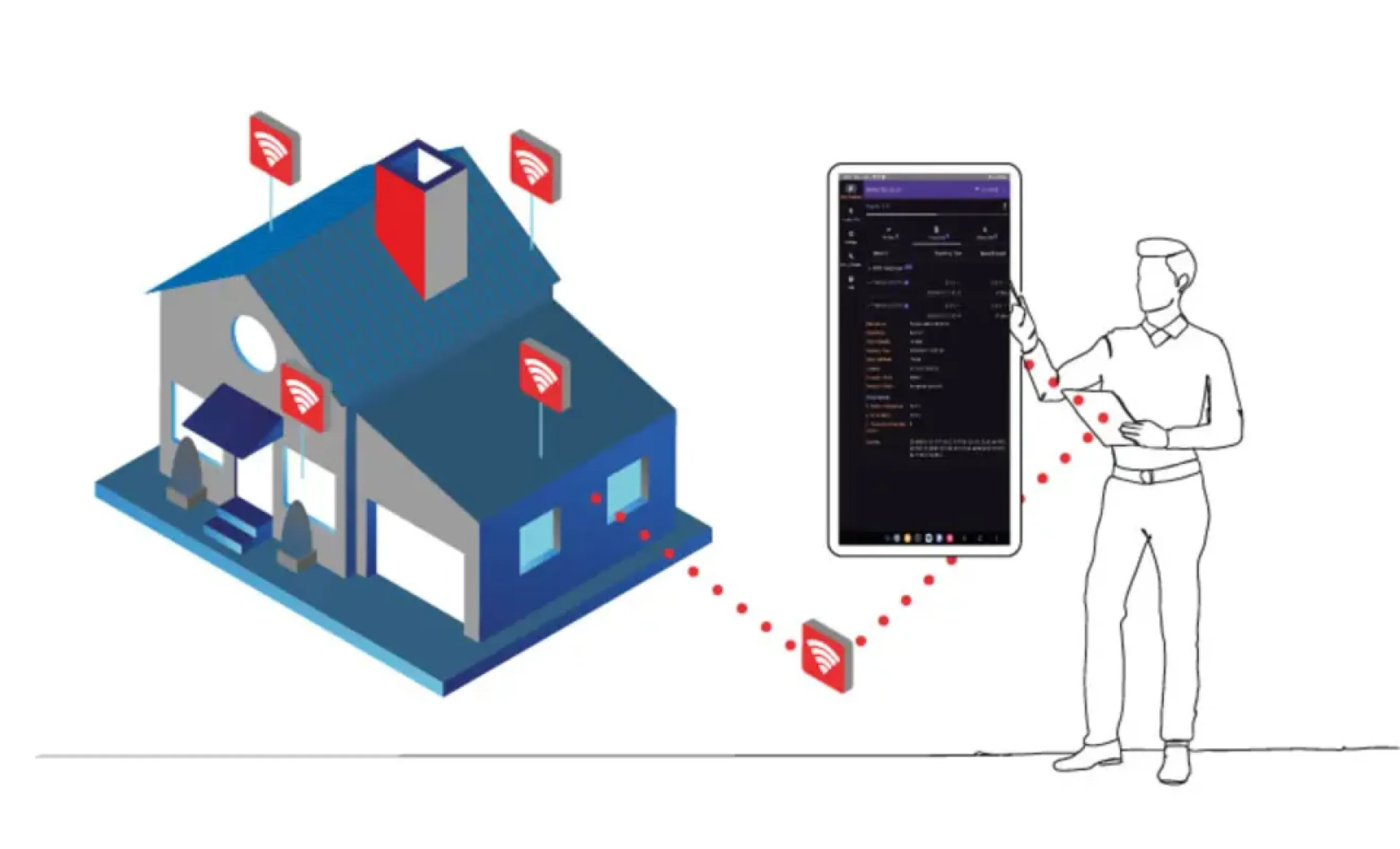 Functional Description  The Wireless M-Bus Mobile Reader allows operators to gather OMS telegrams remotely while driving past target locations, enabling fast and efficient drive-by data collection. This avoids the need for manual readings and enables large-scale data acquisition with minimal effort.  Paired with an intuitive Android application, the system allows users to:      Create and manage groups of devices, including their geographic positions     Visualize the route and real-time reading status dynamically on the map     Filter data collection by device type (e.g., water meters, electricity meters, heating units)  The application also supports wireless M-Bus decryption, displaying the data directly on the tablet. All collected information can be easily exported for further processing to a private server, ensuring full data control.