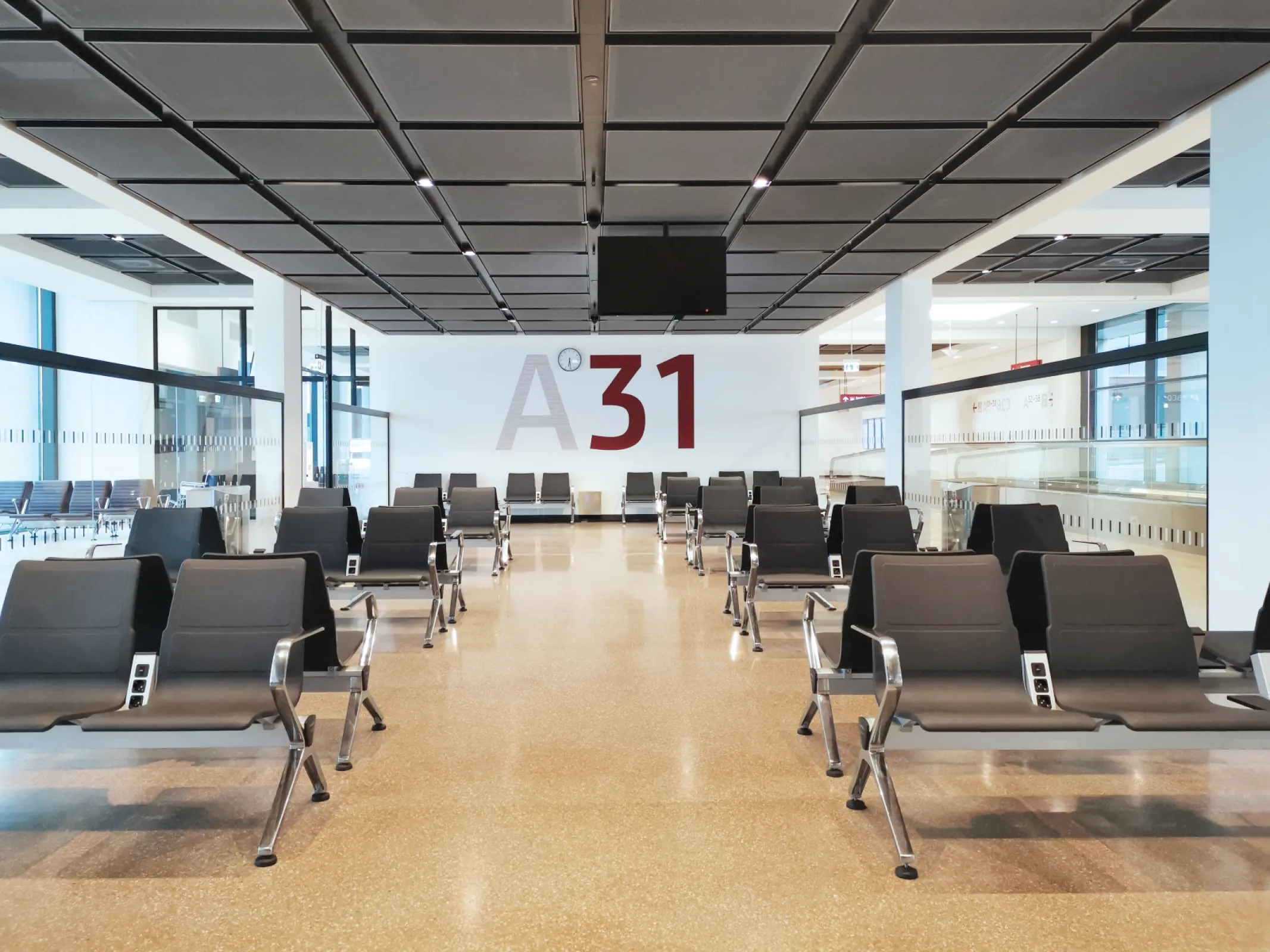 V-Travel Bench by Justus Kolberg in Berlin Brandenburg Airport, Terminal 2