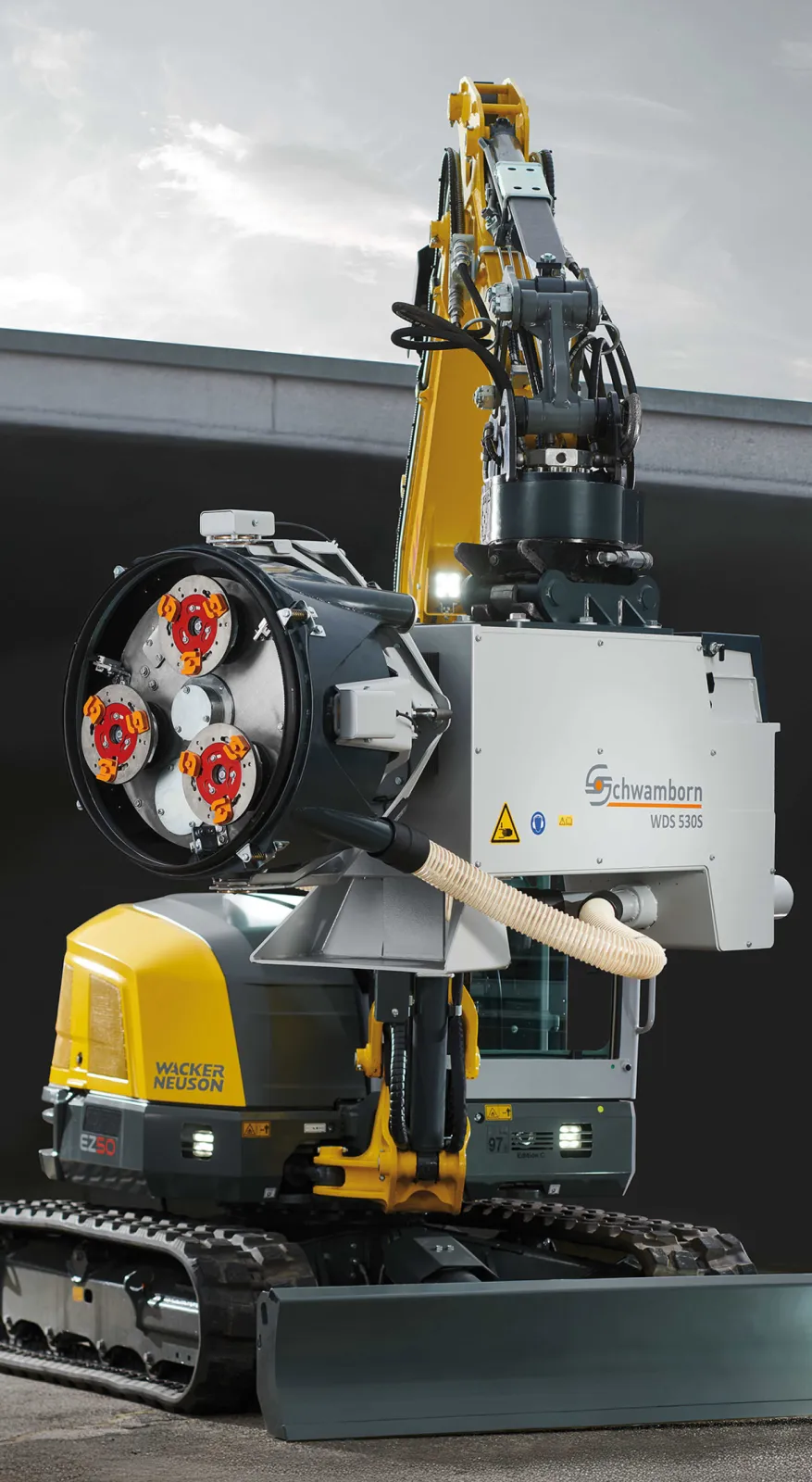 WDS 530S Wall and ceiling grinding machine for use on excavators from four tonnes