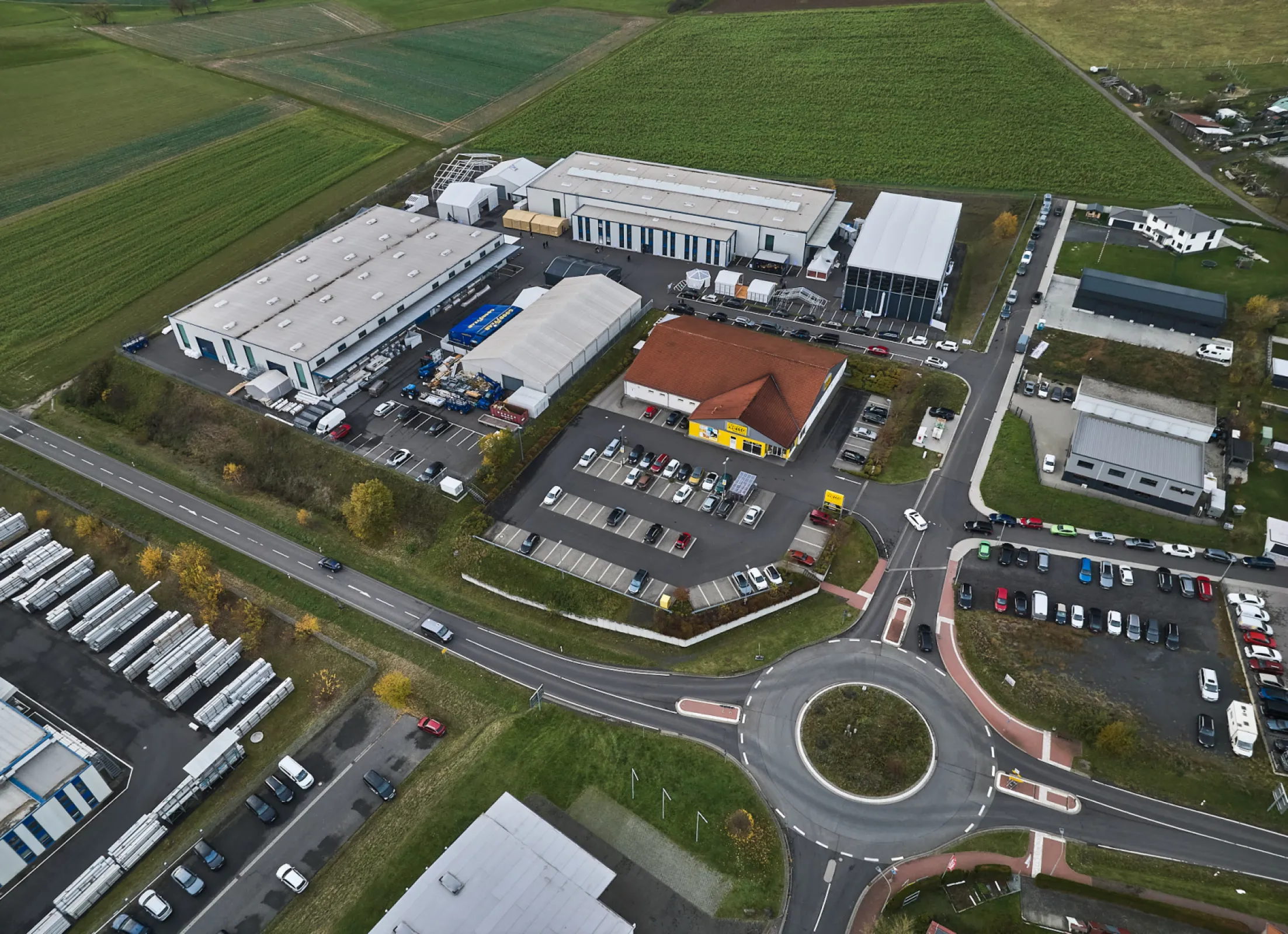 Bird’s-eye view of part of the production site in Kefenrod