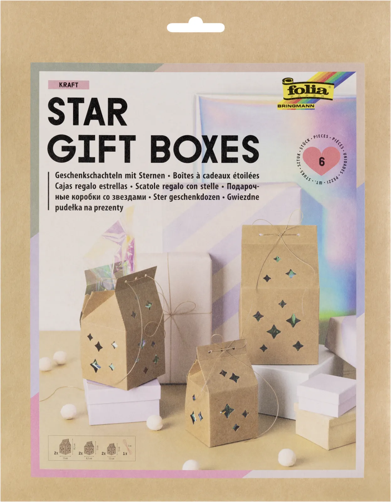 Ready for creative soulfoud? Star Gift Boxes - 6 boxes with cu outs incl. instructions