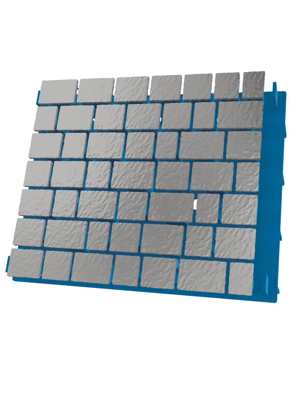 Tamper head shoes embossed