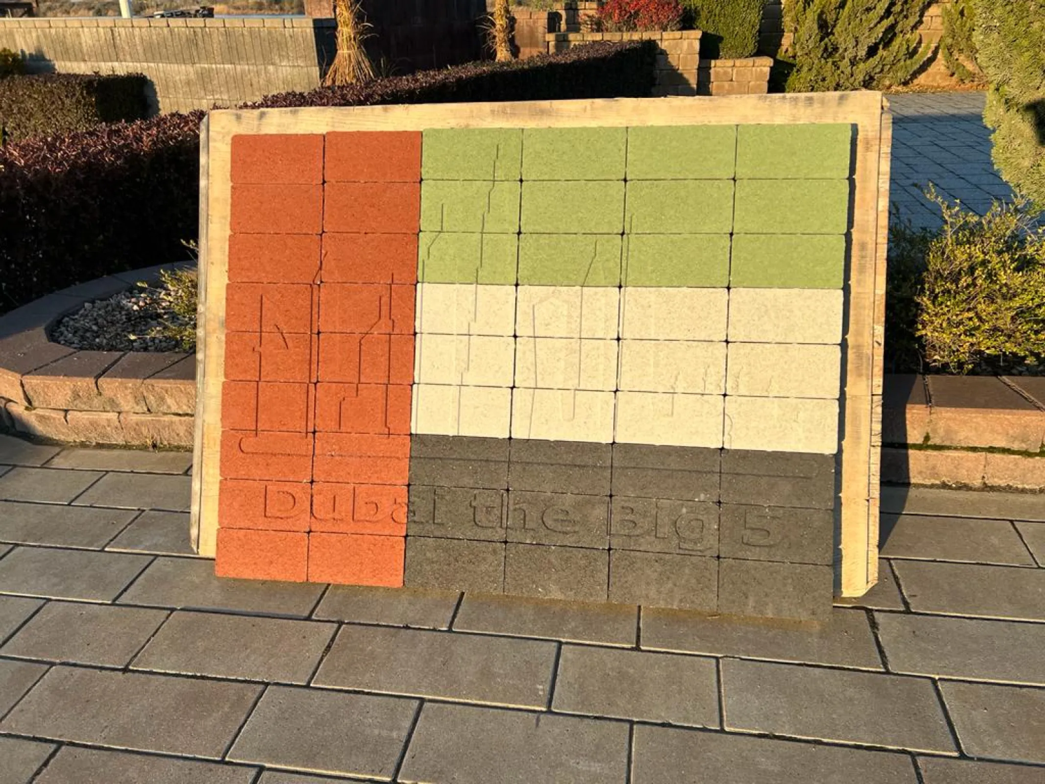Paver stones with Dubai skyline profiled (made for The Big 5 trade fair in Dubai 2023)
